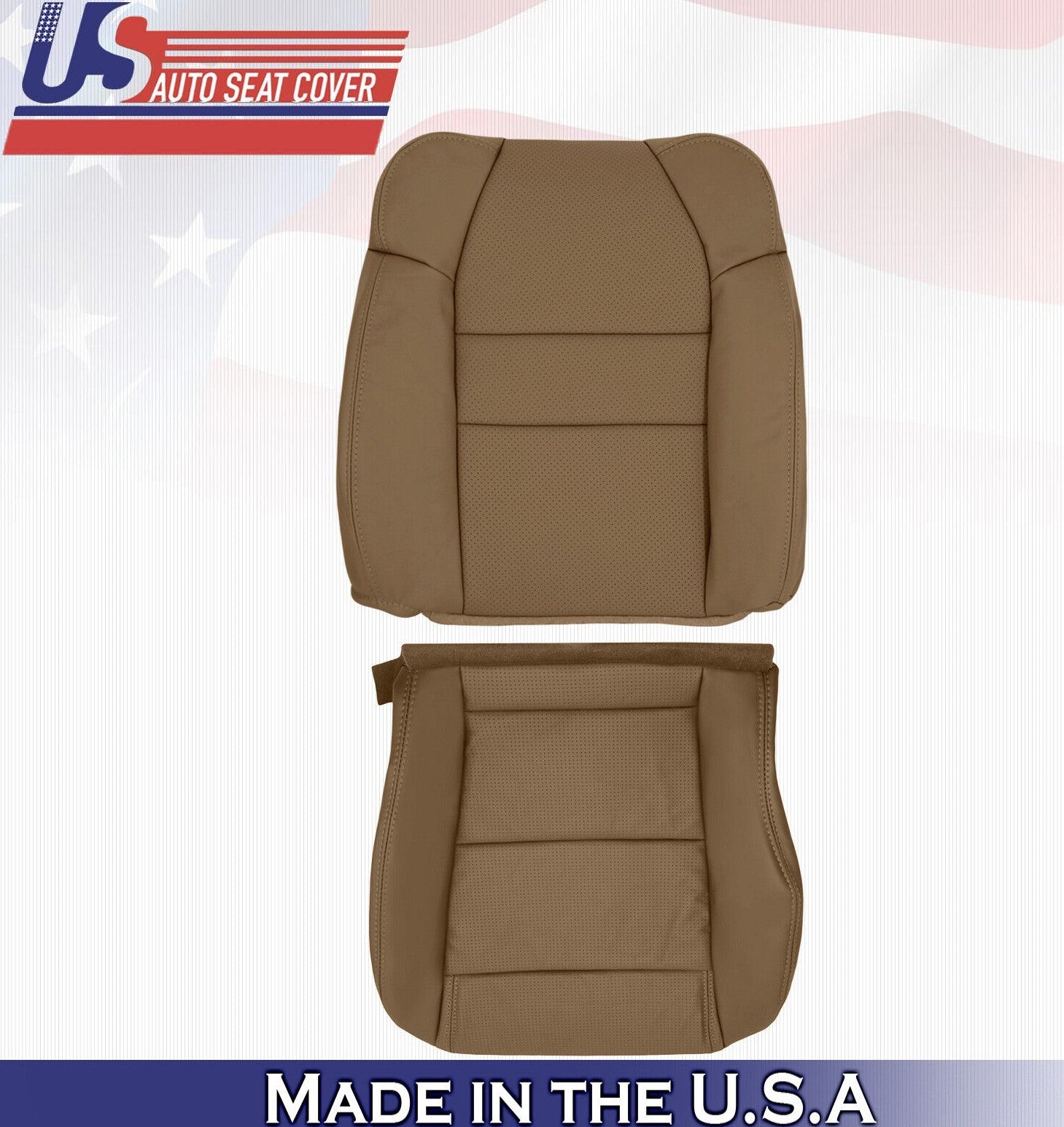 2006 For Acura MDX Passenger Top & Bottom Synthetic Leather Seat Covers Tan
