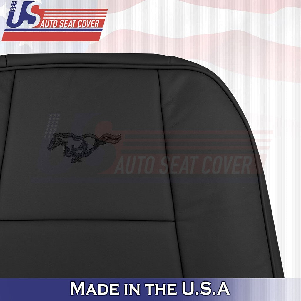 1999 to 2004 For Ford Mustang V6 Driver Bottom & Top Leather Seat Covers Black