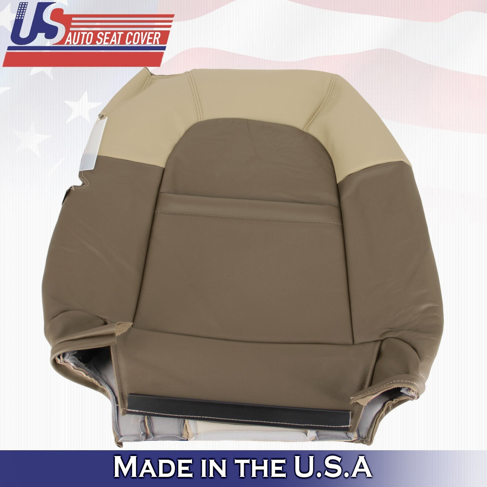 2002 2003 2004 Fits Chevy Trailblazer Driver Top Leather Seat Cover 2Tone Tan