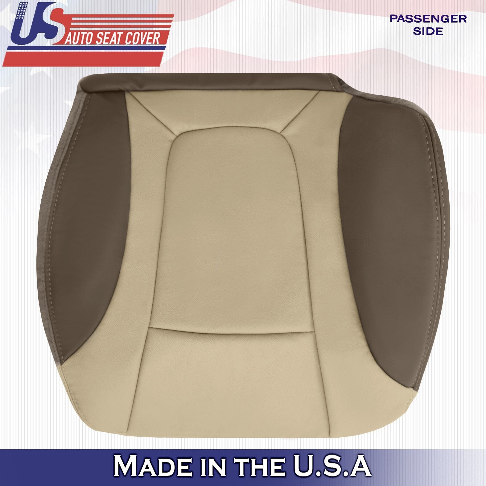 Passenger Bottom &Top Leather Cover 2Tone Tan For 2002 to 2004 Chevy Trailblazer