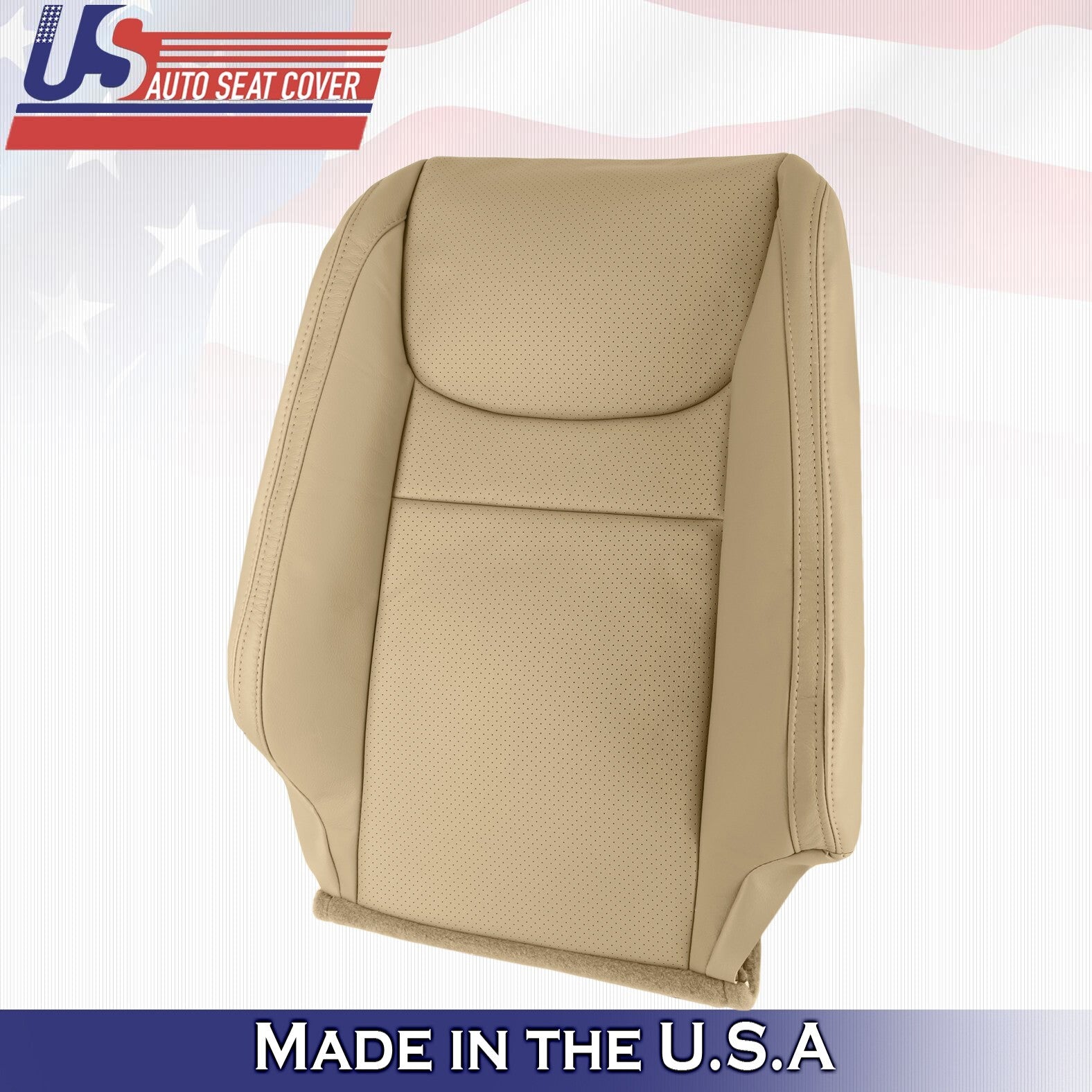 2003 For Toyota Highlander Driver & Passenger Top Perf Leather Seat Covers Tan