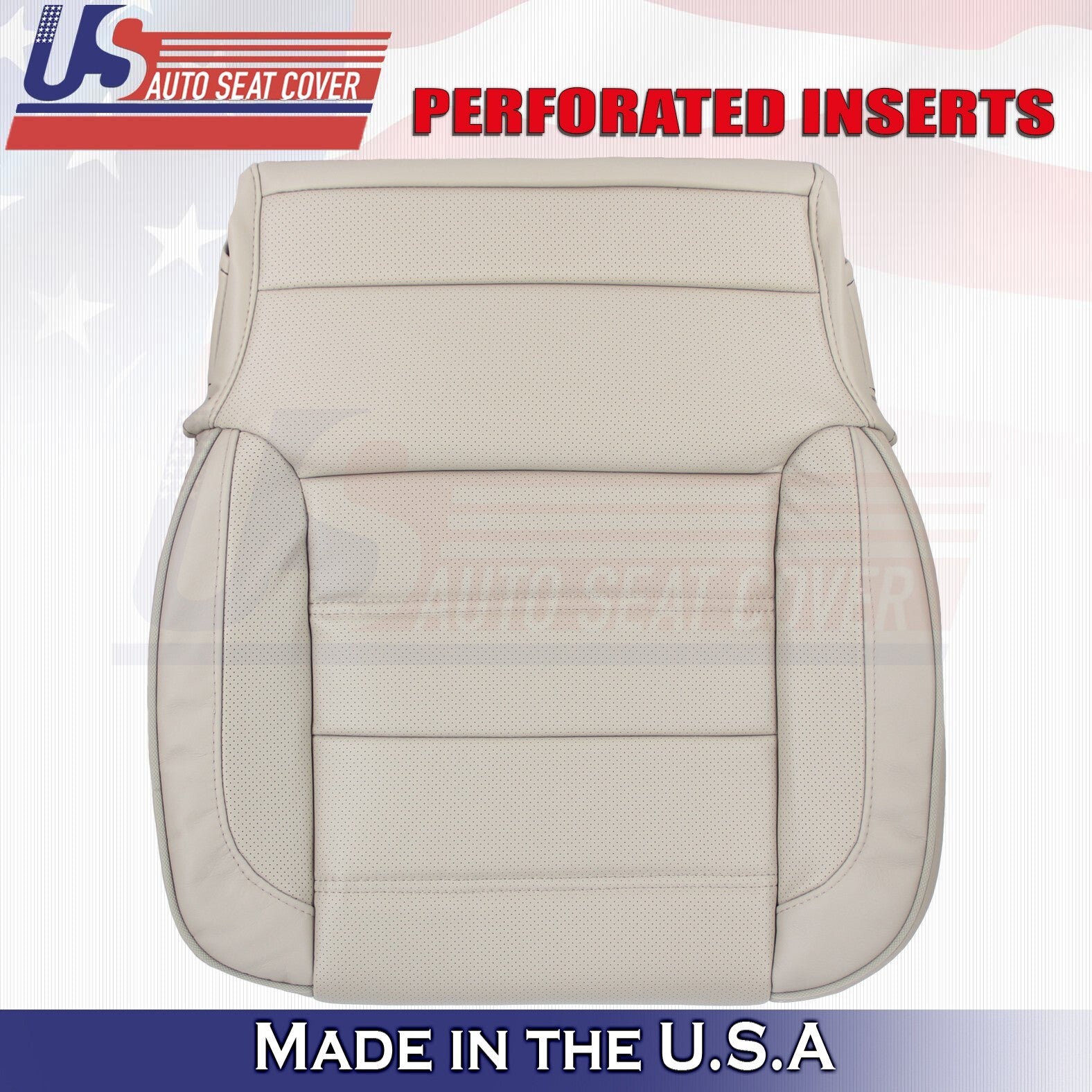 2014 to 2019 For GMC Yukon Denali Front Set 2 Top & 2 Bottom Leather Covers Tan