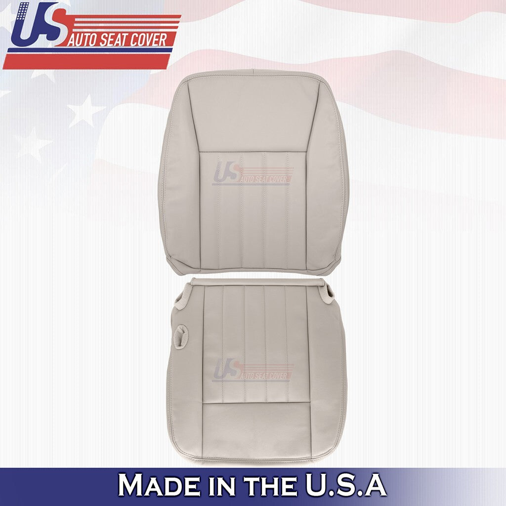2003 to 2005 Fits Lincoln Town Car Driver Bottom & Top Leather Cover Light Tan