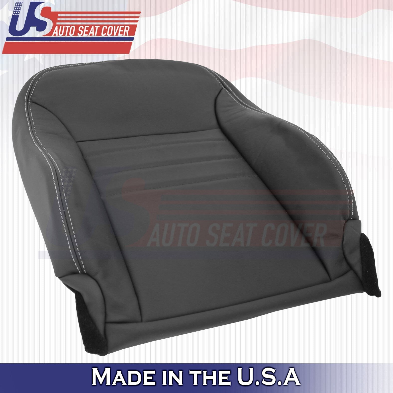 2013 2014 For Dodge Charger SXT Front Passenger Top & Bottom Leather Covers BLK