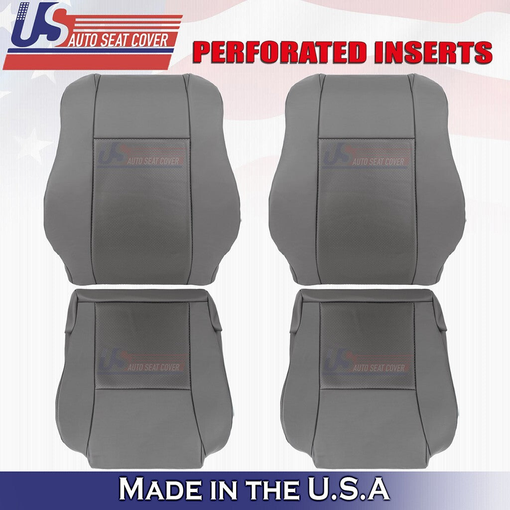 2005 to 2008 For Toyota Tacoma Driver & passenger Top Bottom Leather Covers Gray