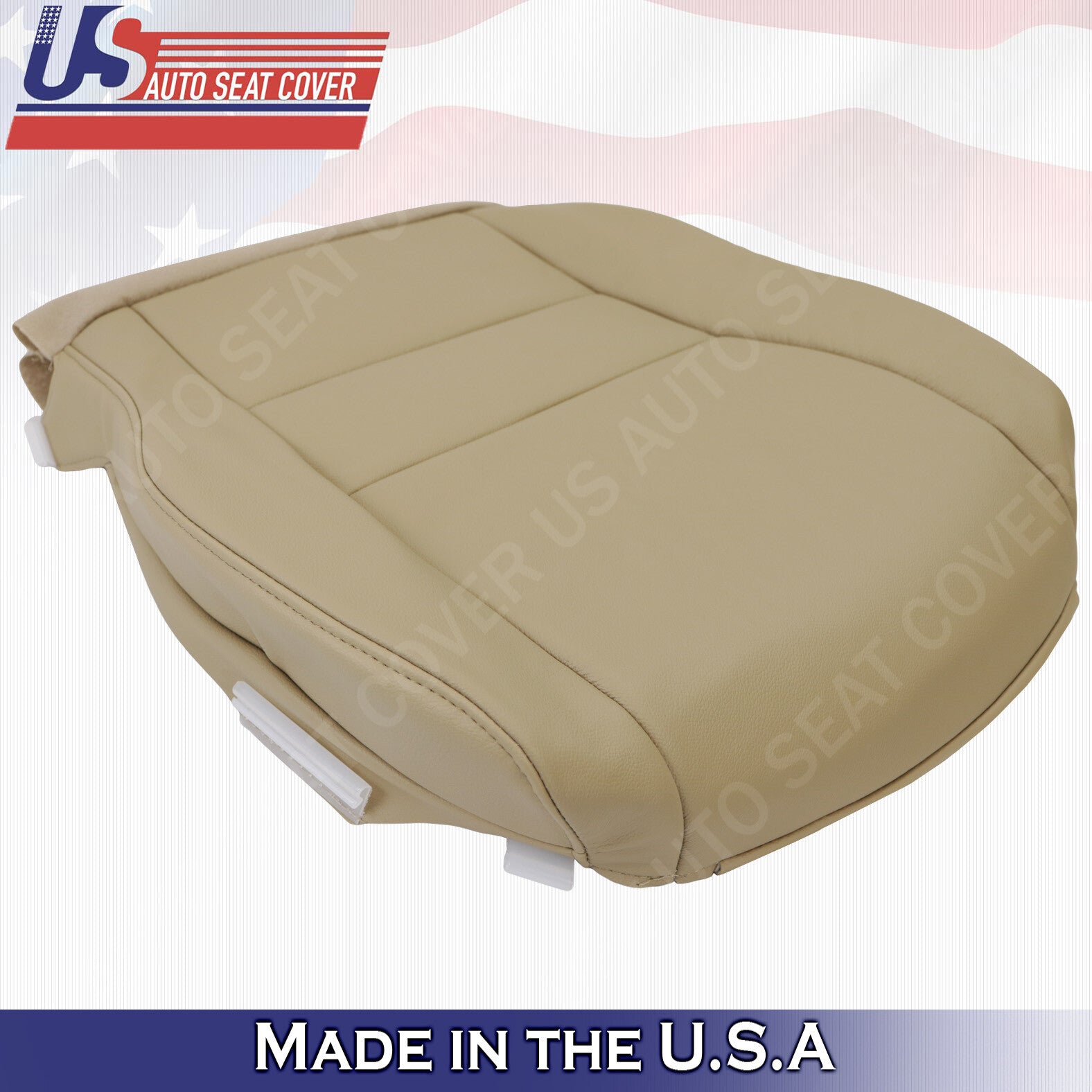 Fits 2007 to 2011 Honda CR-V Driver Bottom Replacement Leather Seat Cover "Tan"
