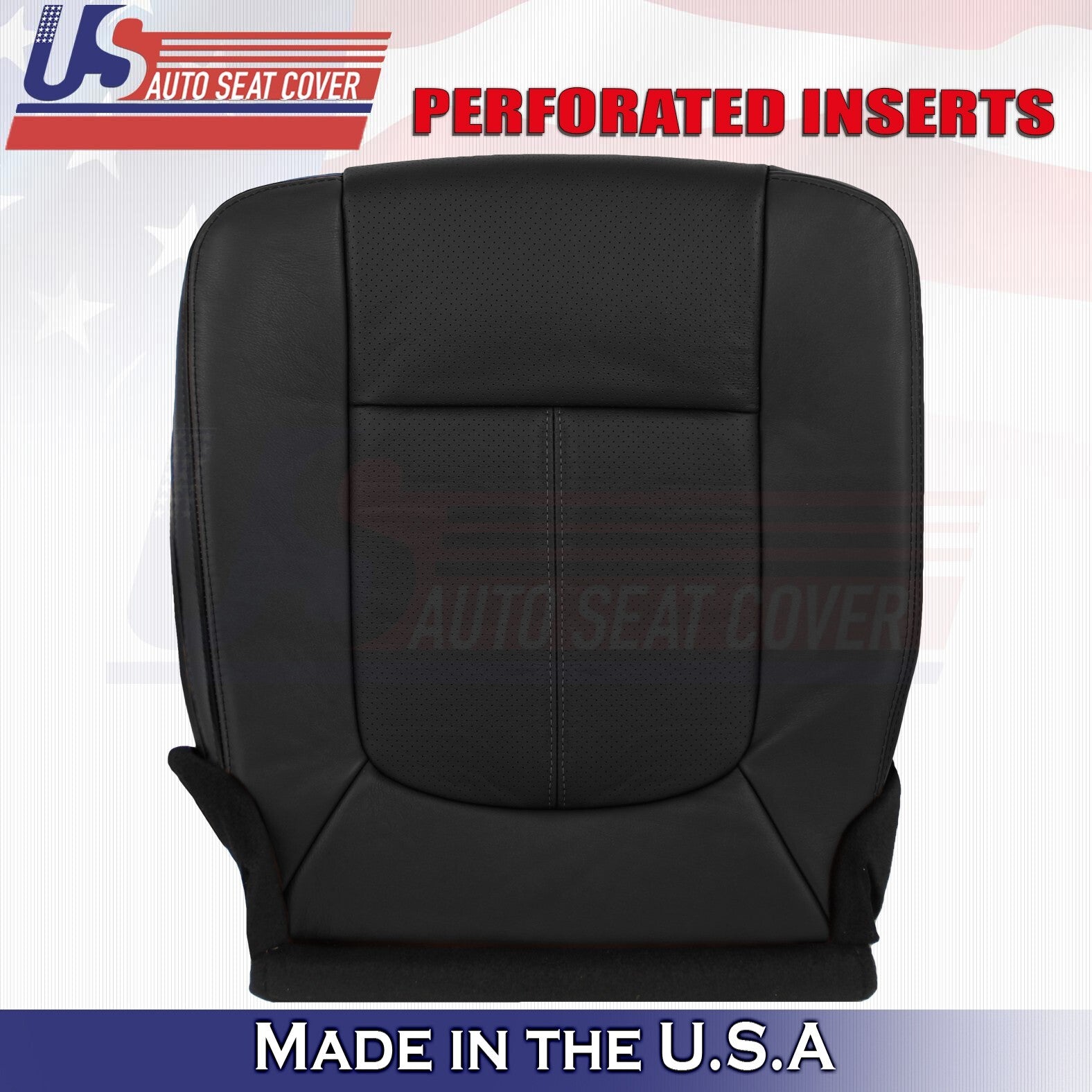 2013 to 2016 For Ford F250 F350 Platinum Passenger Bottom Leather Seat Cover BLK