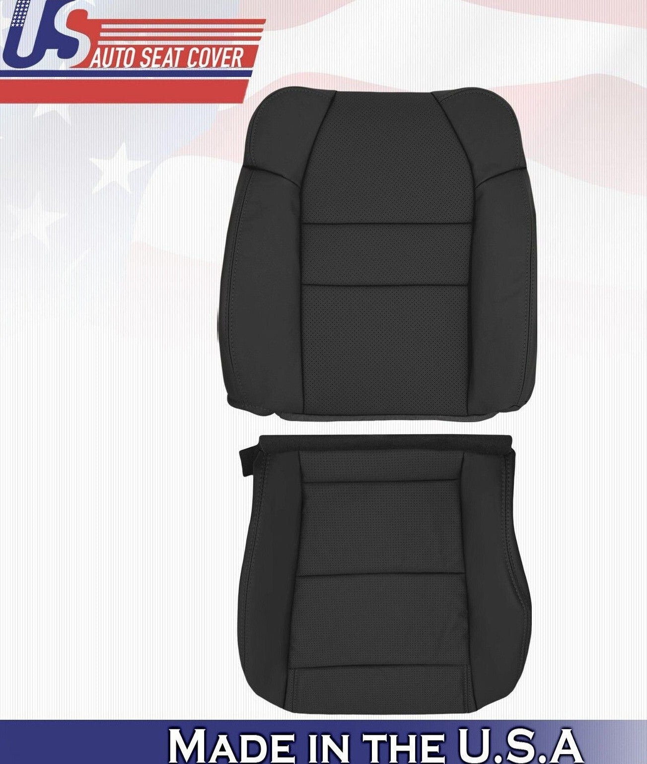 2003 For Acura MDX Passenger Side Top Bottom Synthetic Leather Seat Covers Black