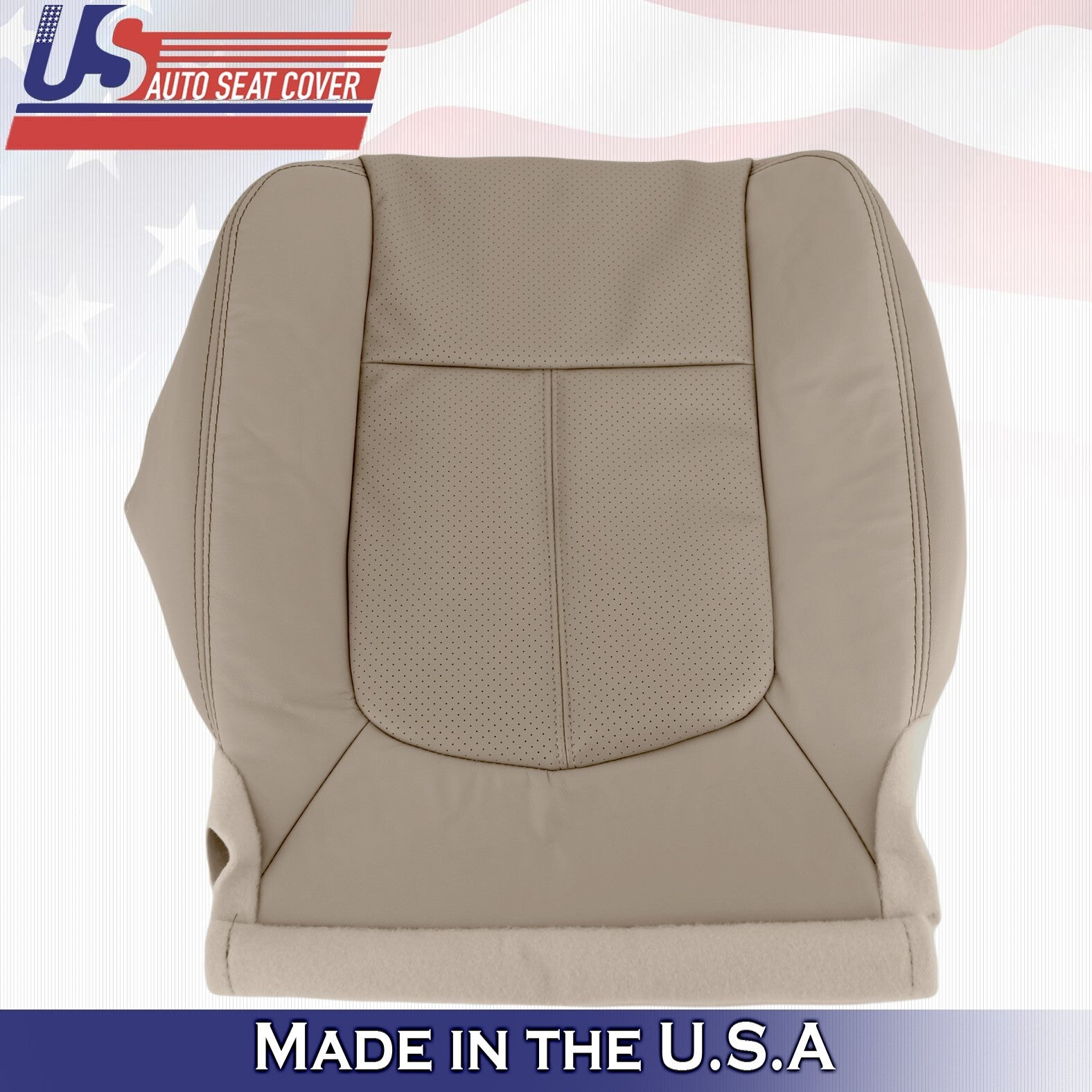 2015 2016 For Ford F450 F550 Lariat Passenger Top Bottom Leather Seat Covers Tan