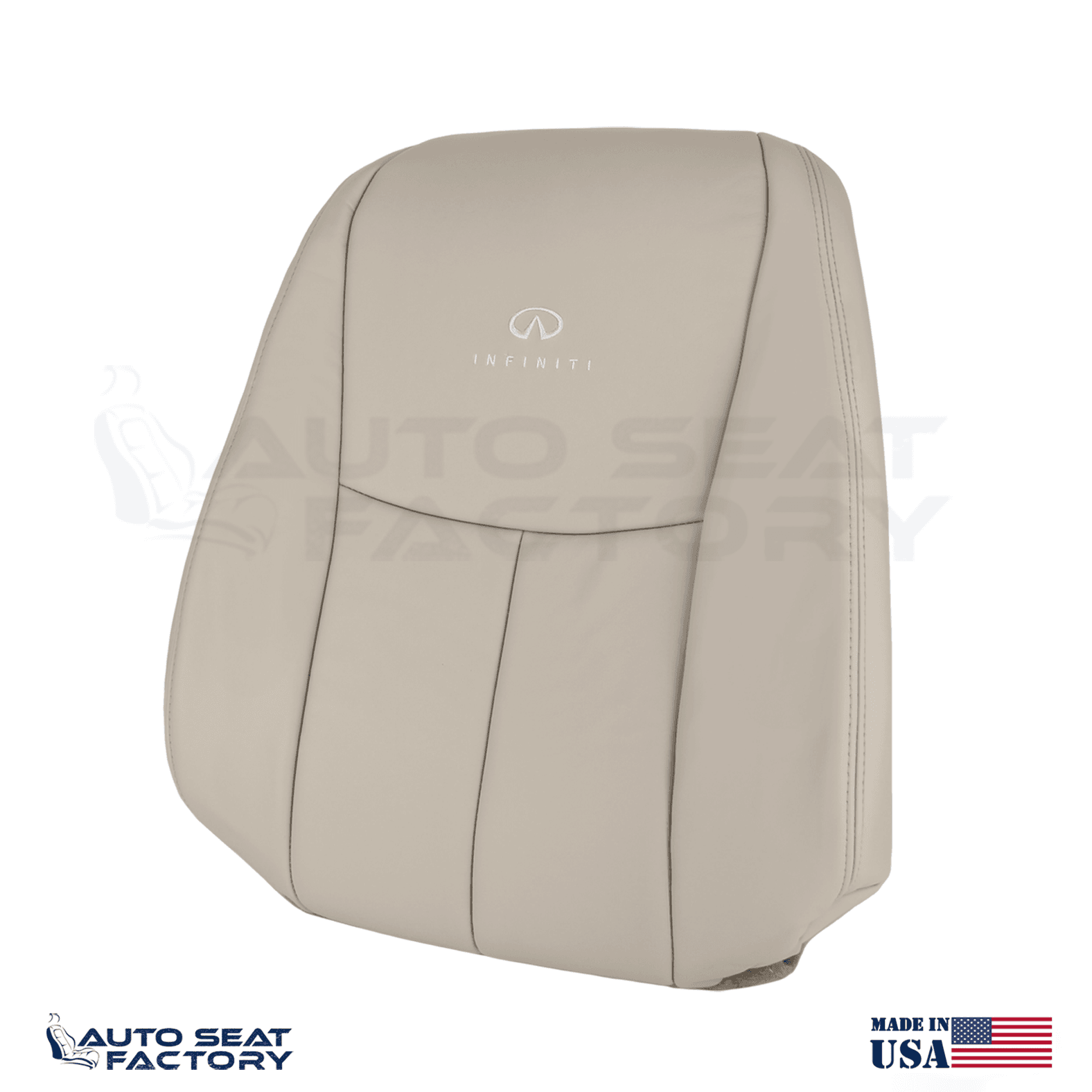 2014 -2020 Fits Infiniti Q50 LEFT & RIGHT Top Wheat Vinyl SOLID Seat Covers 2PCS
