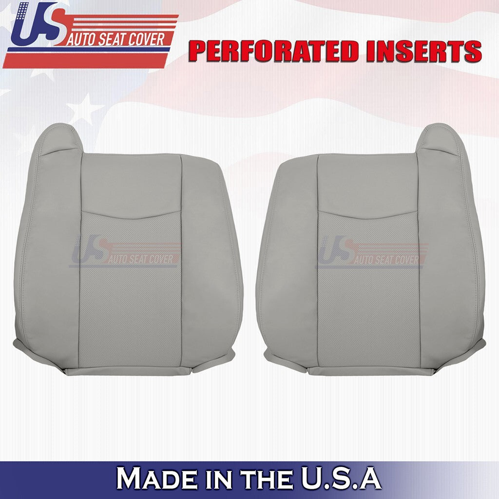 2004 to 2009 Fits Cadillac SRX Front Driver Passenger 2x Tops Leather Cover Gray