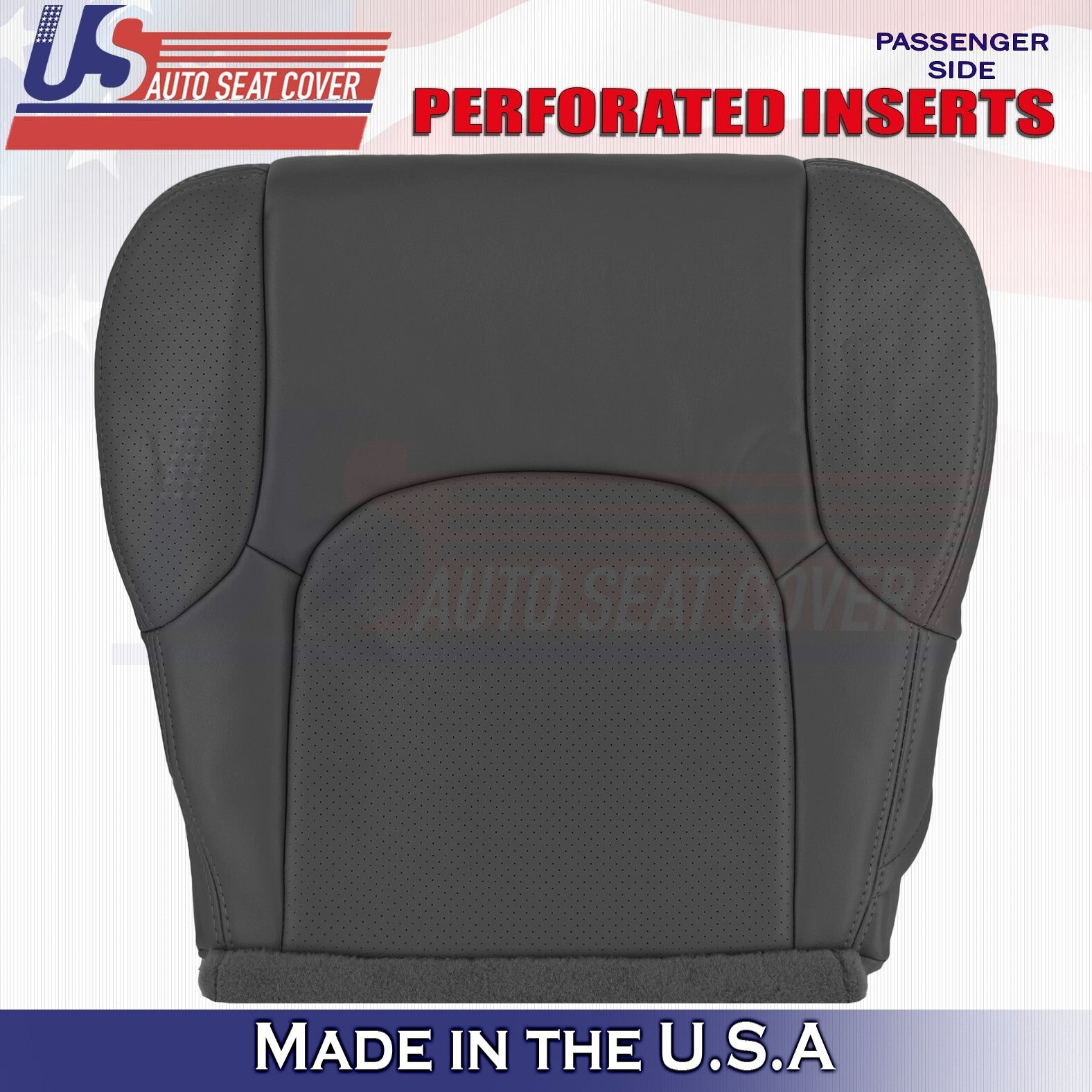2005 to 2021 For Nissan Frontier Passenger Top & Bottom Leather Seat Covers BLK