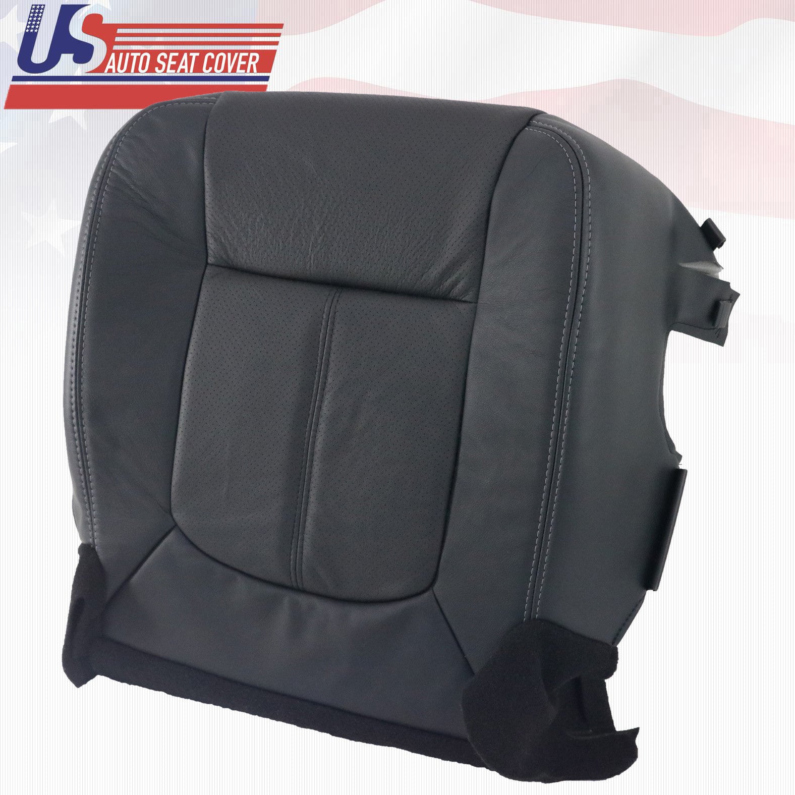 2011 -2016 Ford F350 Lariat Passenger Bottom Perforated Leather Seat Cover Black