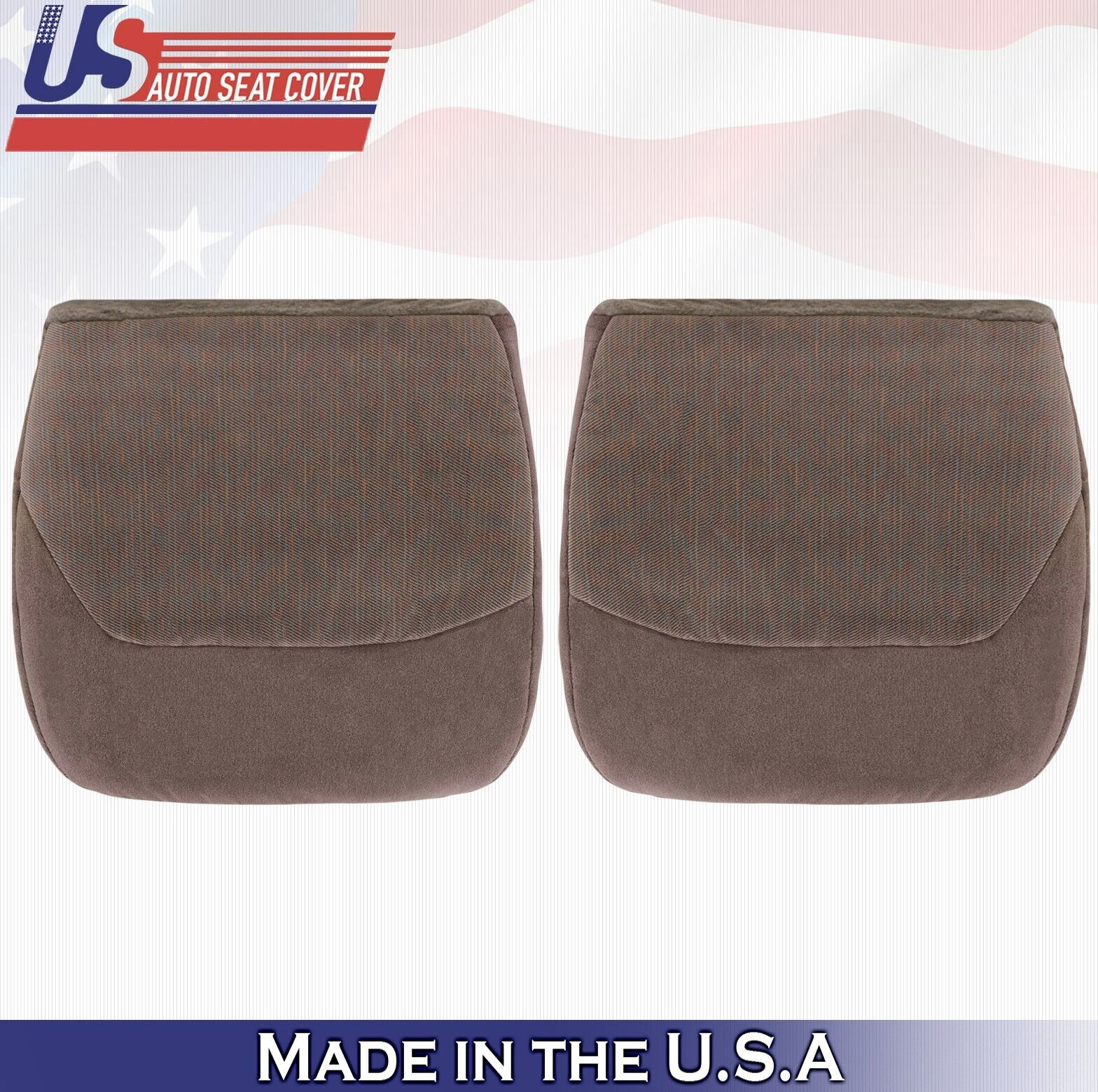1995 For Ford F150 F250 F350 XLT Driver & Passenger Bottom Cloth Seat Covers Tan