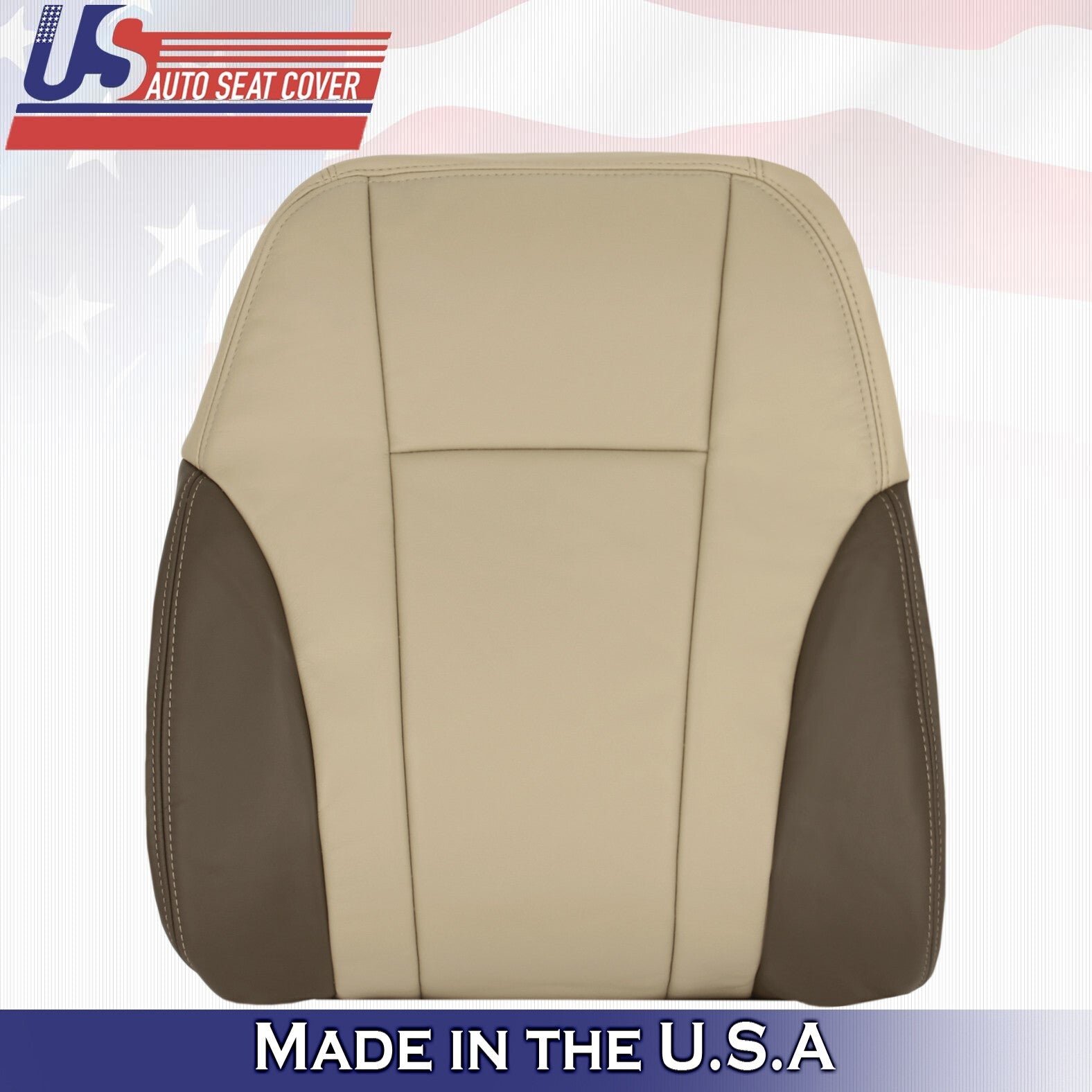 Driver Bottom &Top Leather Cover 2Tone Tan For 2002 to 2004 Chevy Trailblazer