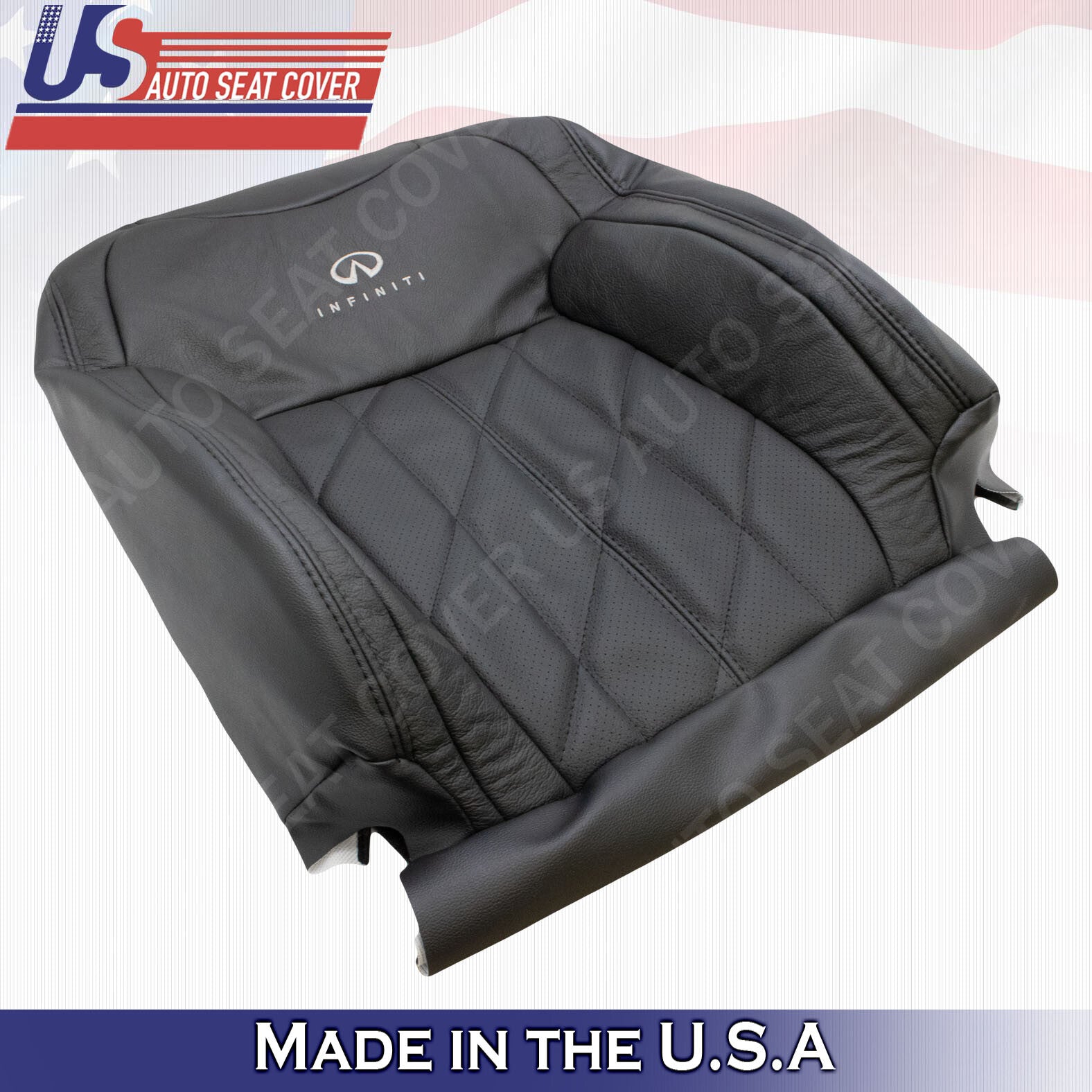 2014 2015 2016 2017 Infinity FX37 FX35 FX50 Driver Top Leather Seat Cover Black