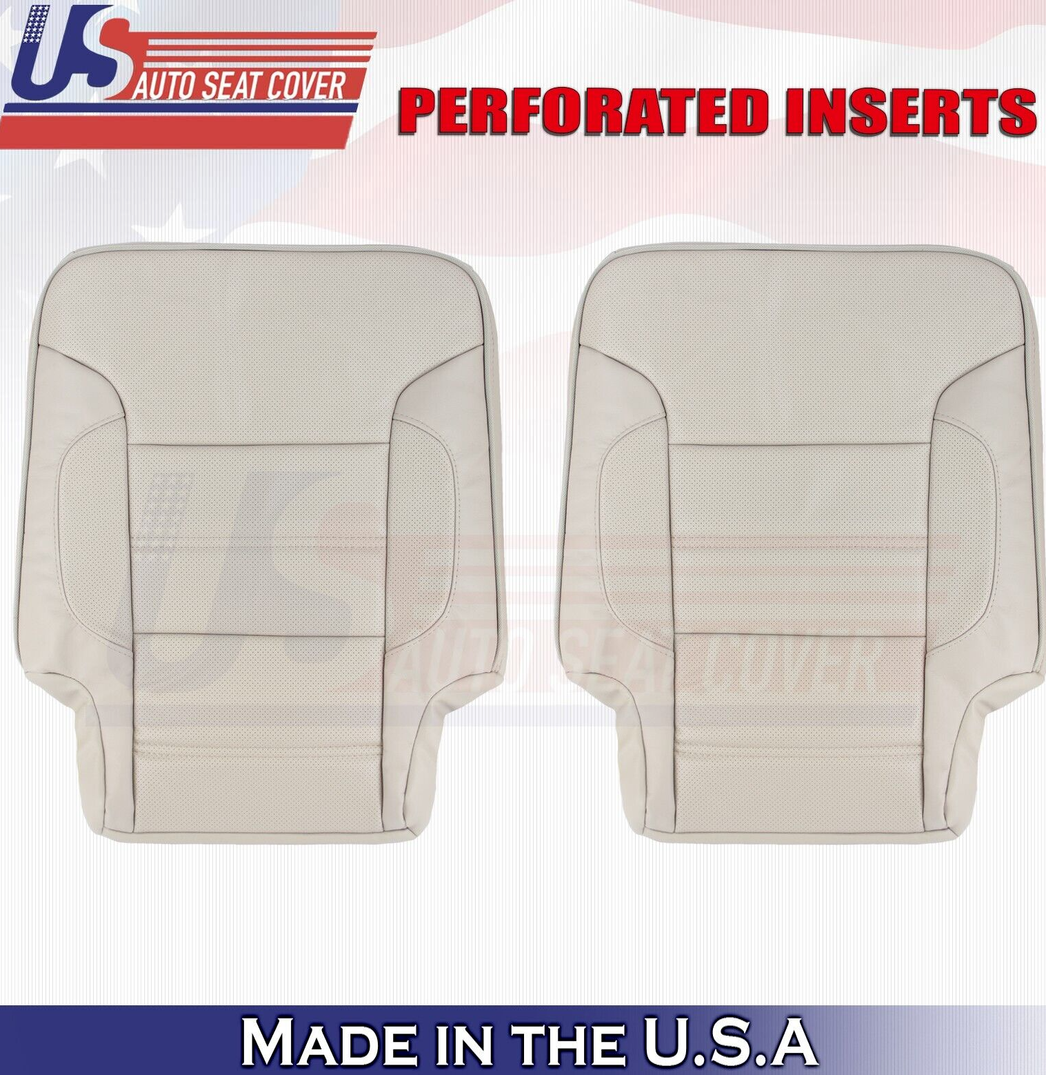 2014 - 2019 For GMC Yukon Denali Rear Driver & Passenger Top Leather Covers Tan