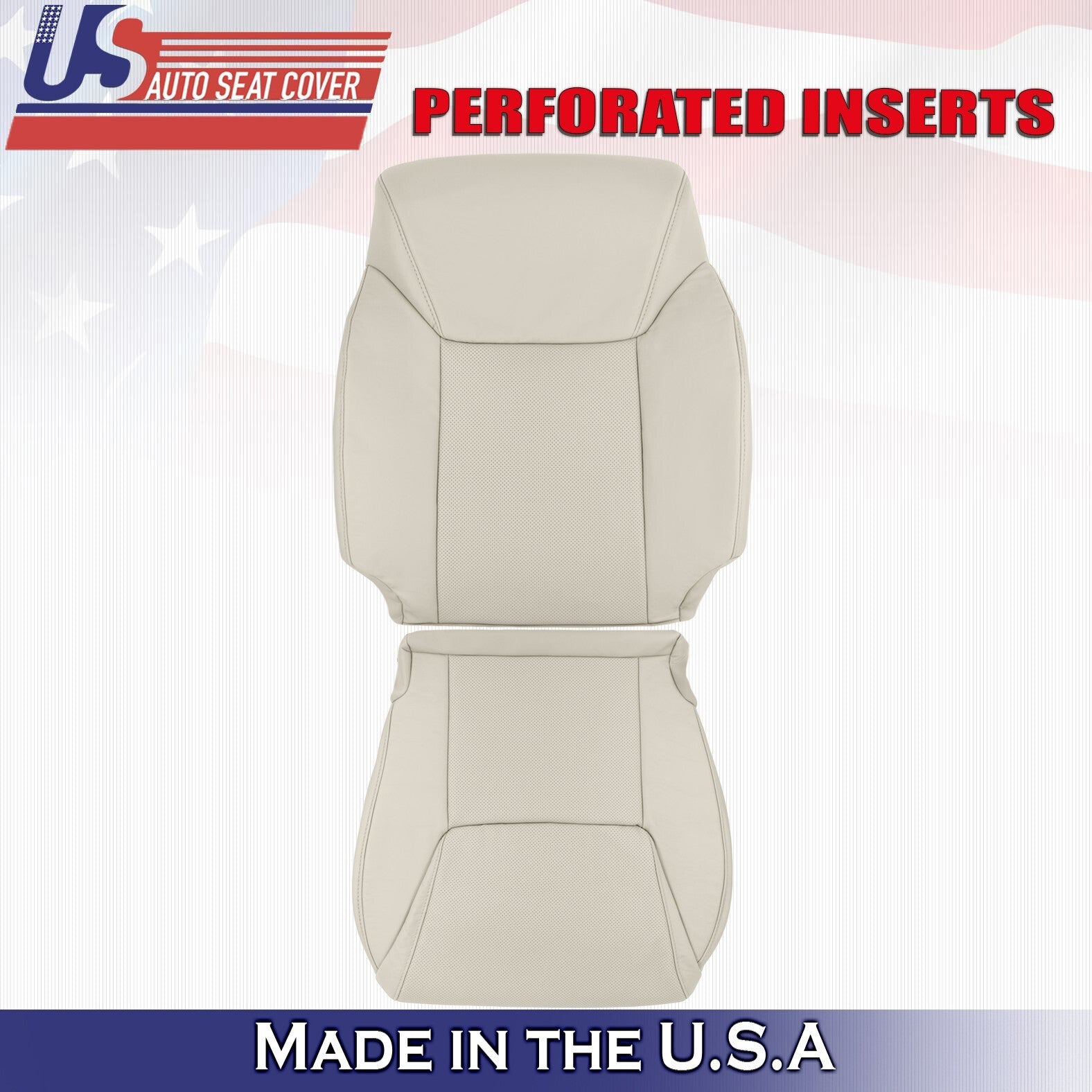 2012 to 2015 For Lexus LX570 Driver Top & Bottom Leather w/ Perf Covers Lt Tan