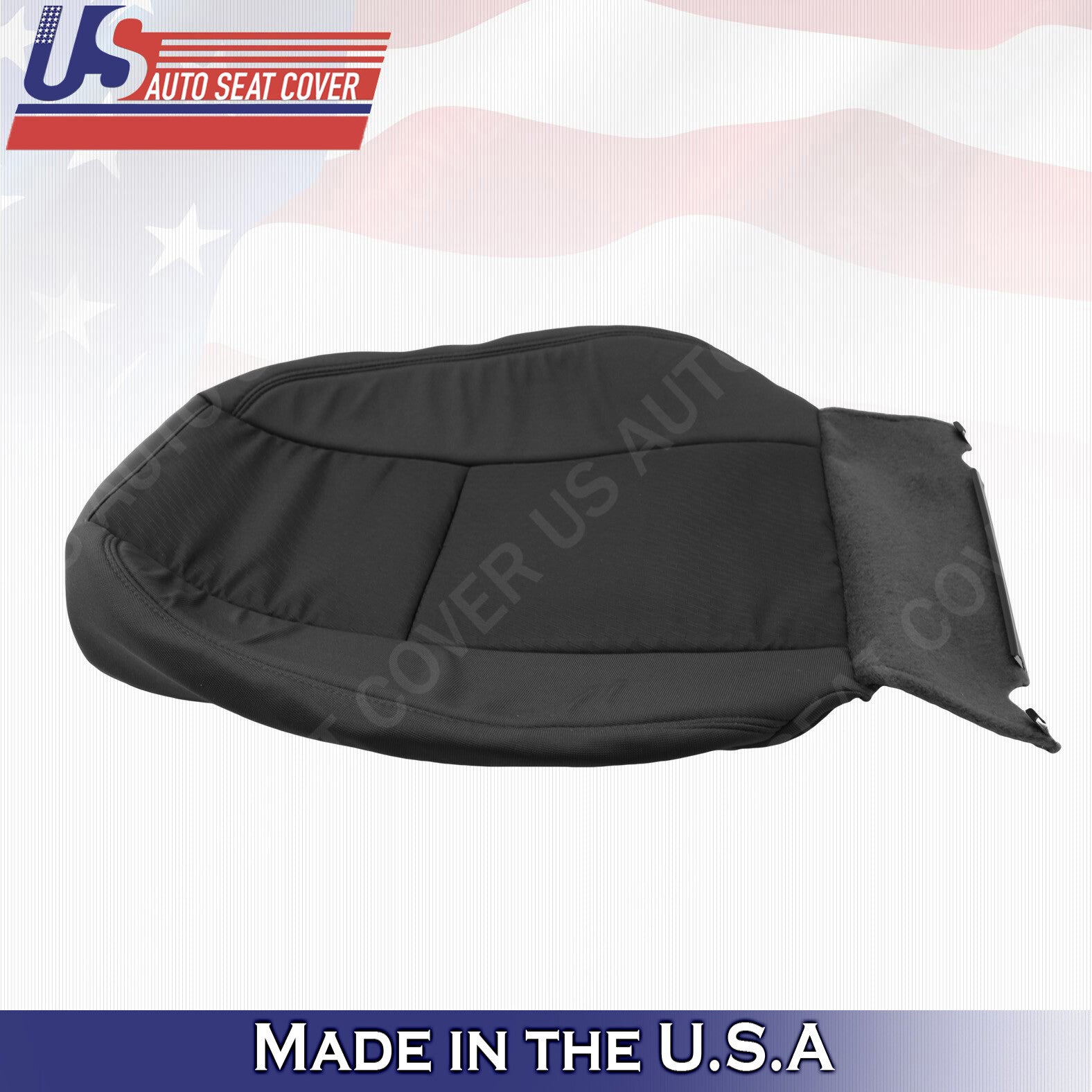 Fits 2009 to 2014 Chevy Silverado Front Driver Top Cloth Seat Cover Ebony Black
