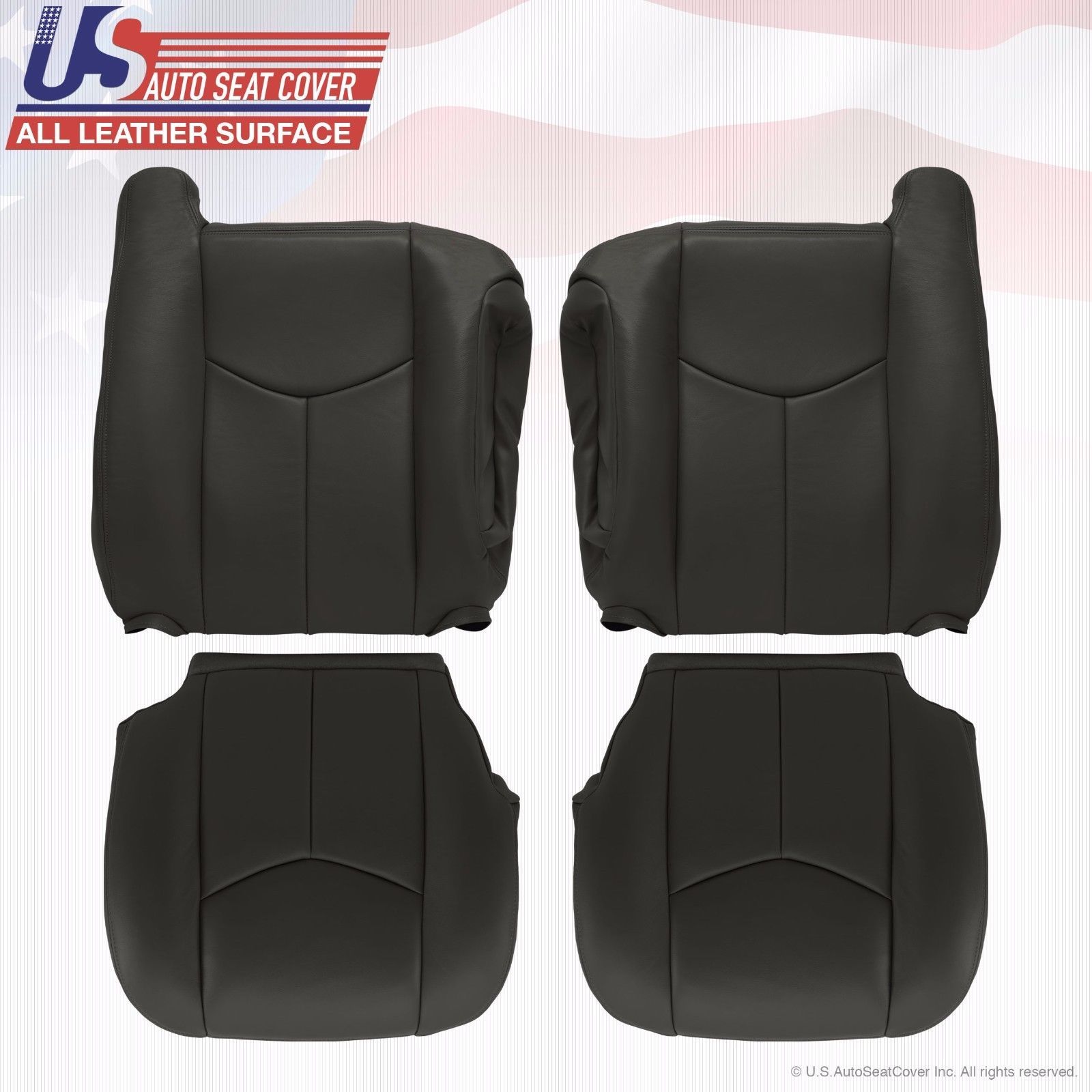 2003 To 06 GMC Sierra 1500 2500 3500 HD Upholstery leather seat cover Dark Gray