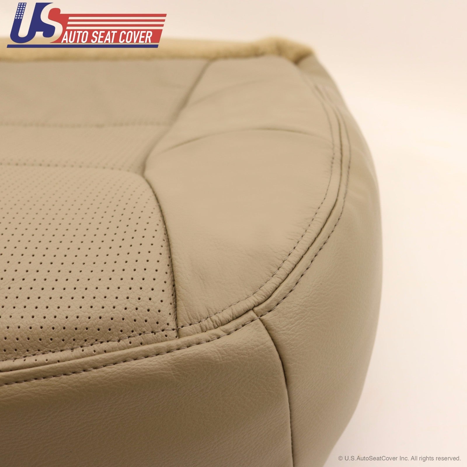 2000 Lincoln Navigator Driver Side Bottom Perforated Leather Seat Cover Tan