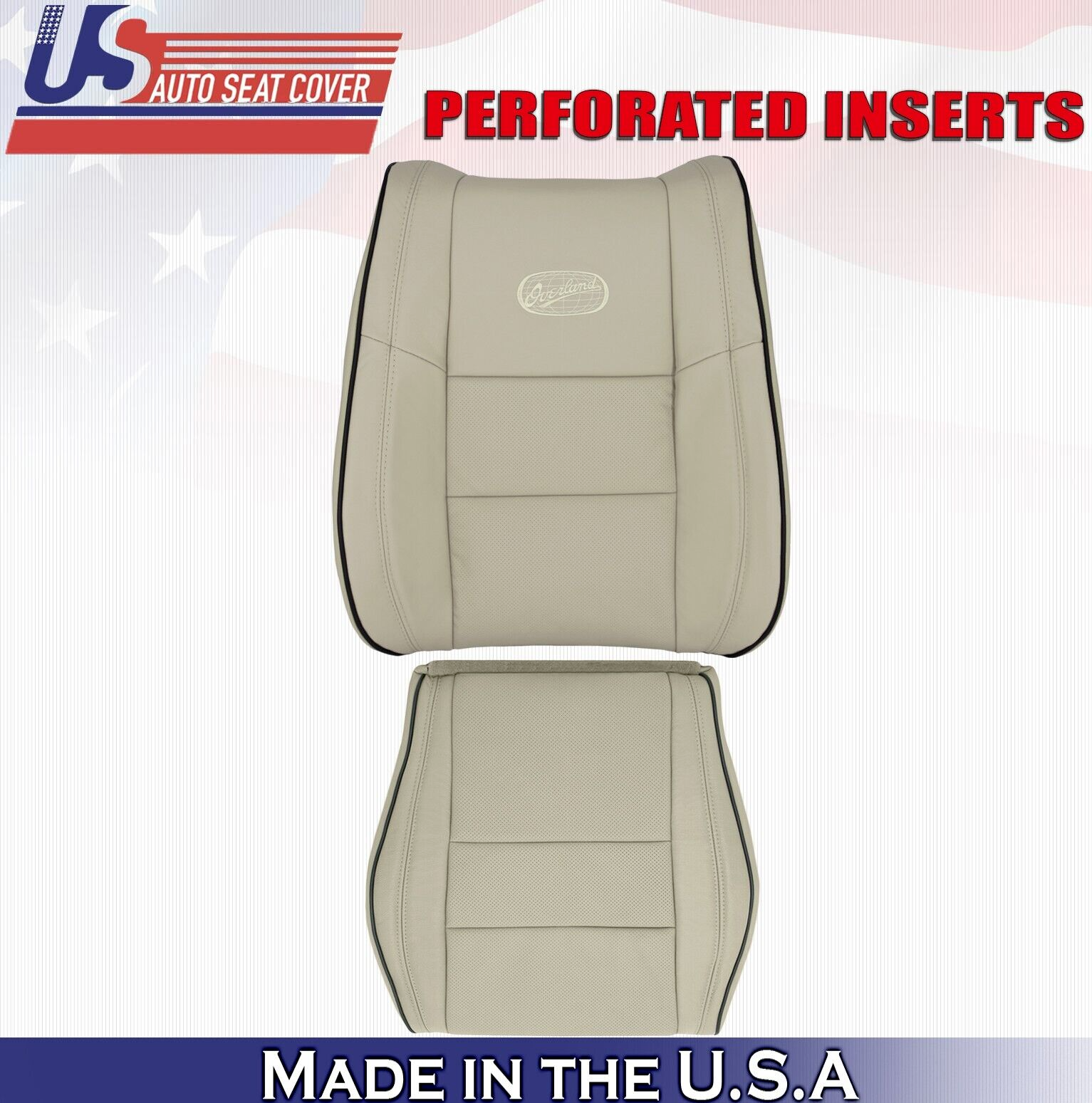 2015 2016 For Jeep Grand Cherokee OVERLAND Driver Top Bottom Leather Covers Tan