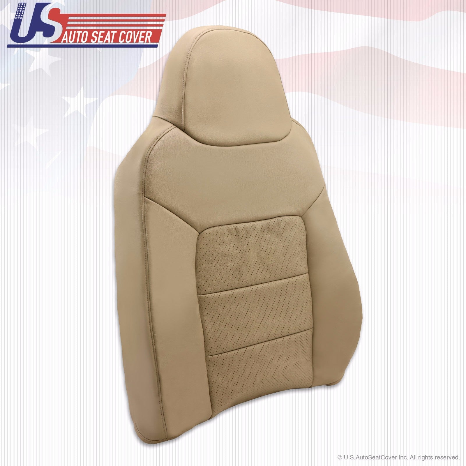 2004 Ford Expedition Driver Lean Back Replacement Perforated Leather Cover TAN