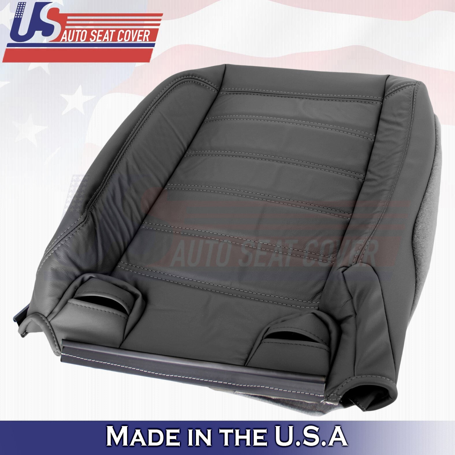 2003 to 2007 FOR Hummer H2 REAR Passenger Bottom & Top Leather Cover Black