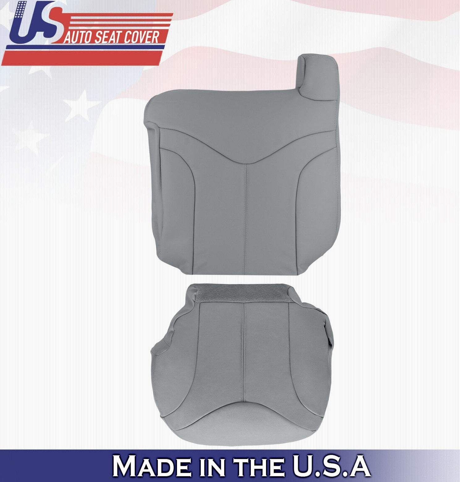 1999 2000 For GMC Yukon XL SLT SLE Driver Top & Bottom Leather Covers Gray