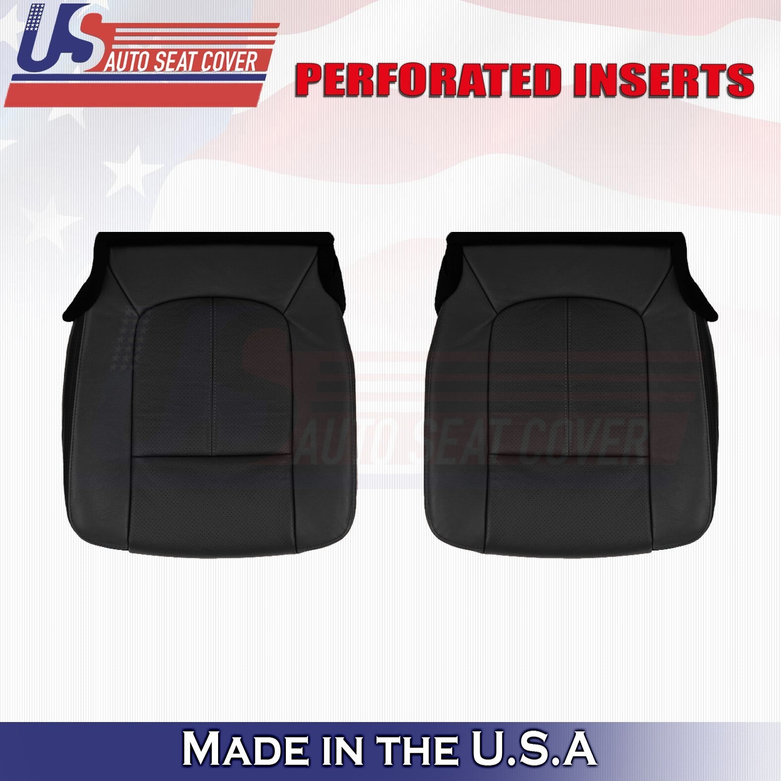 2013 to 2016 For Ford F250 Platinum Driver & Passenger Bottom Leather Covers BLK