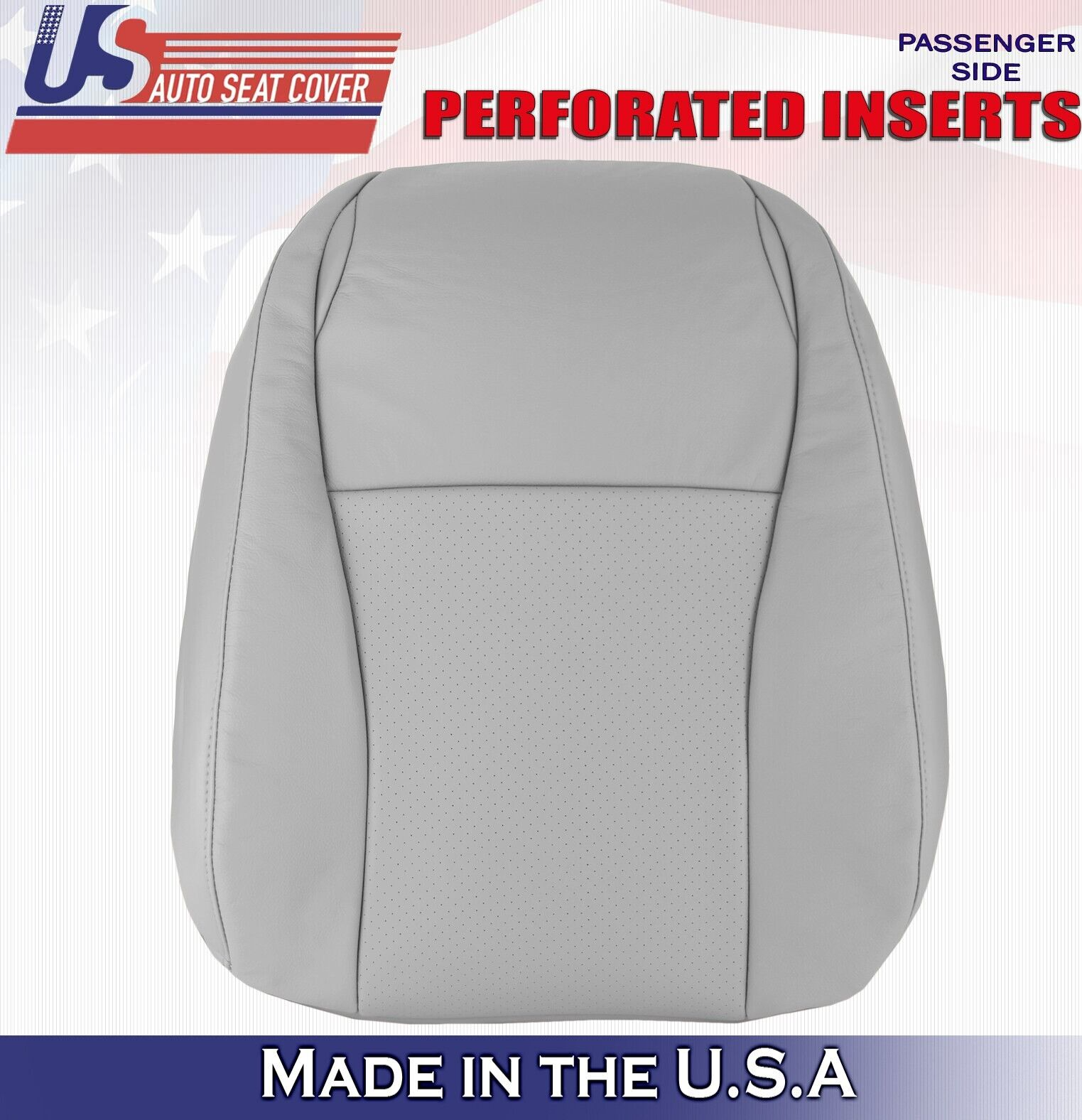 2006 2007 For Toyota Highlander Passenger Top Perforated Leather Seat Cover Gray