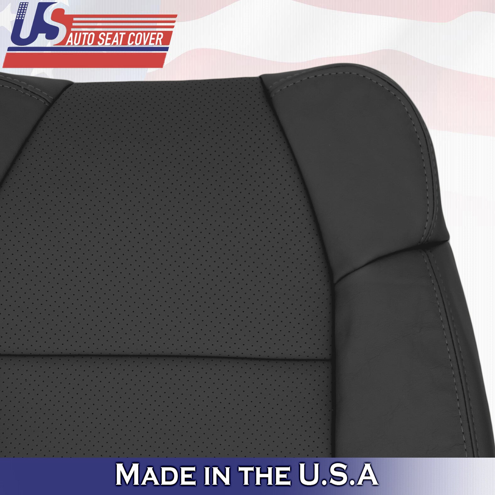 2002 For Acura MDX Driver Side Top & Bottom Synthetic Leather Seat Covers Black