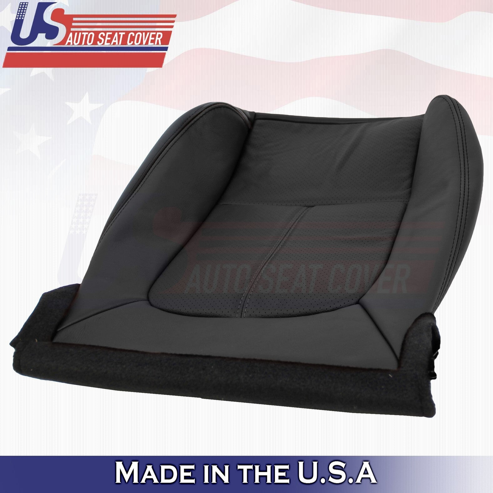 2013 to 2016 For Ford F450 F550 Platinum 2 Top & 2 Bottom Leather Covers Black