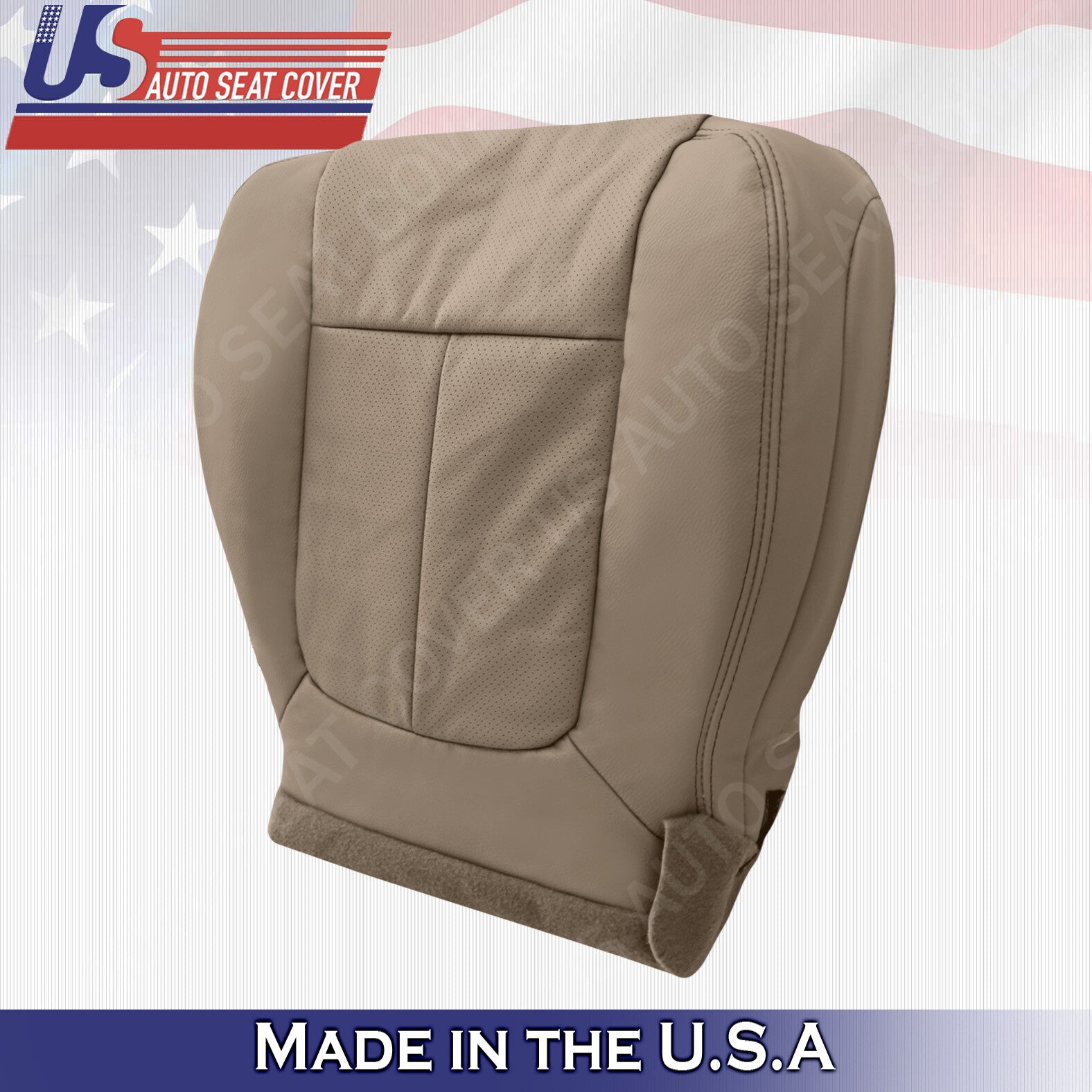 Driver Bottom Perforated Leather Cover Tan 2011 to 2014 Fits Ford F150 Lariat