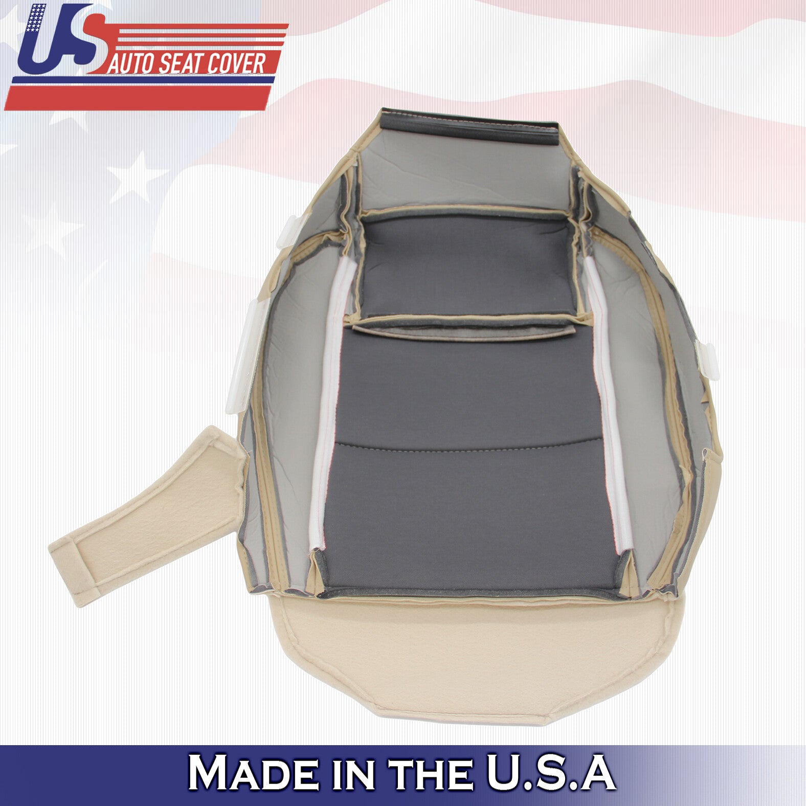 2005 to 2009 For Ford Mustang V6 Driver Side Top Leather Seat Cover in Tan