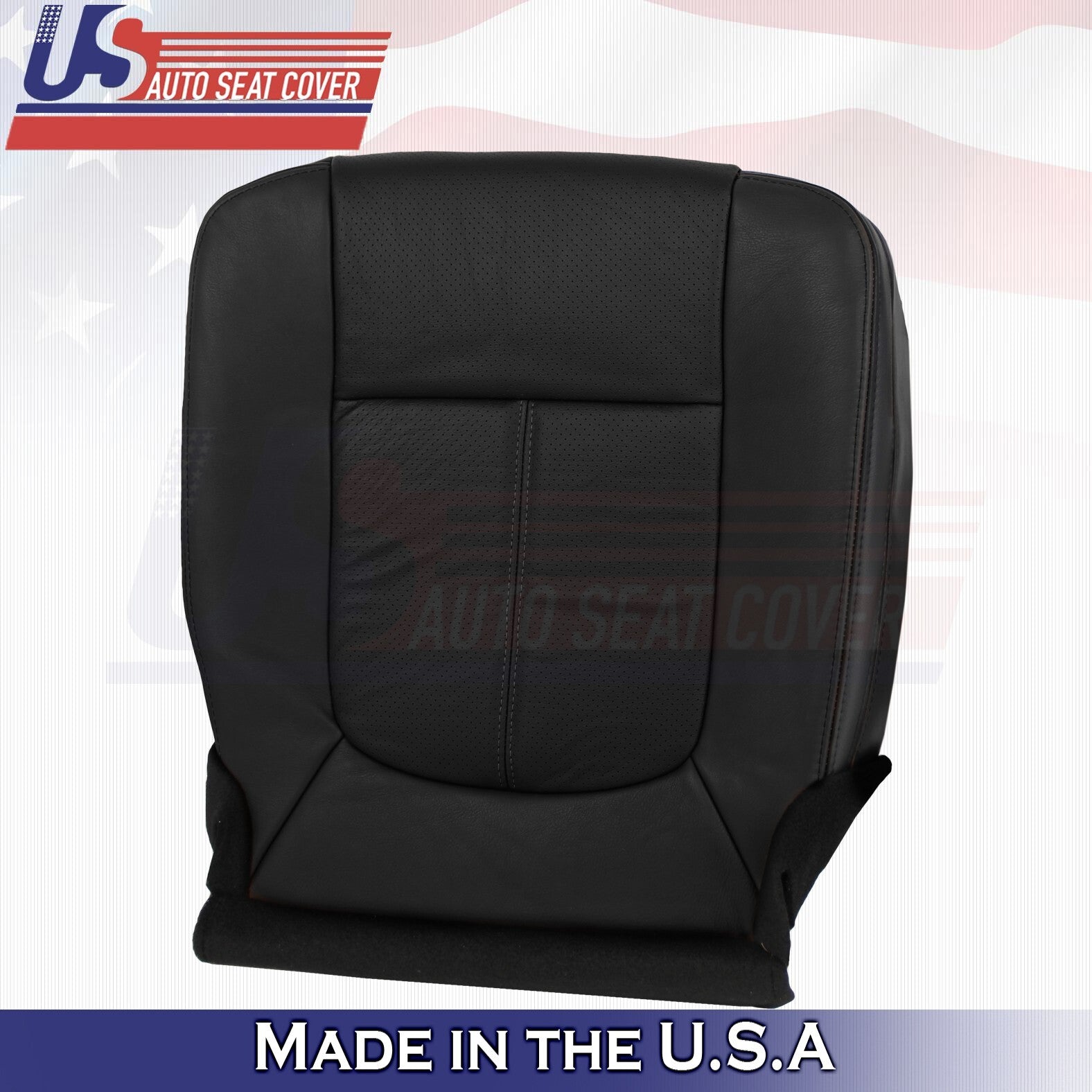 2013 to 2016 For Ford F250 F350 Platinum Passenger Bottom Leather Seat Cover BLK