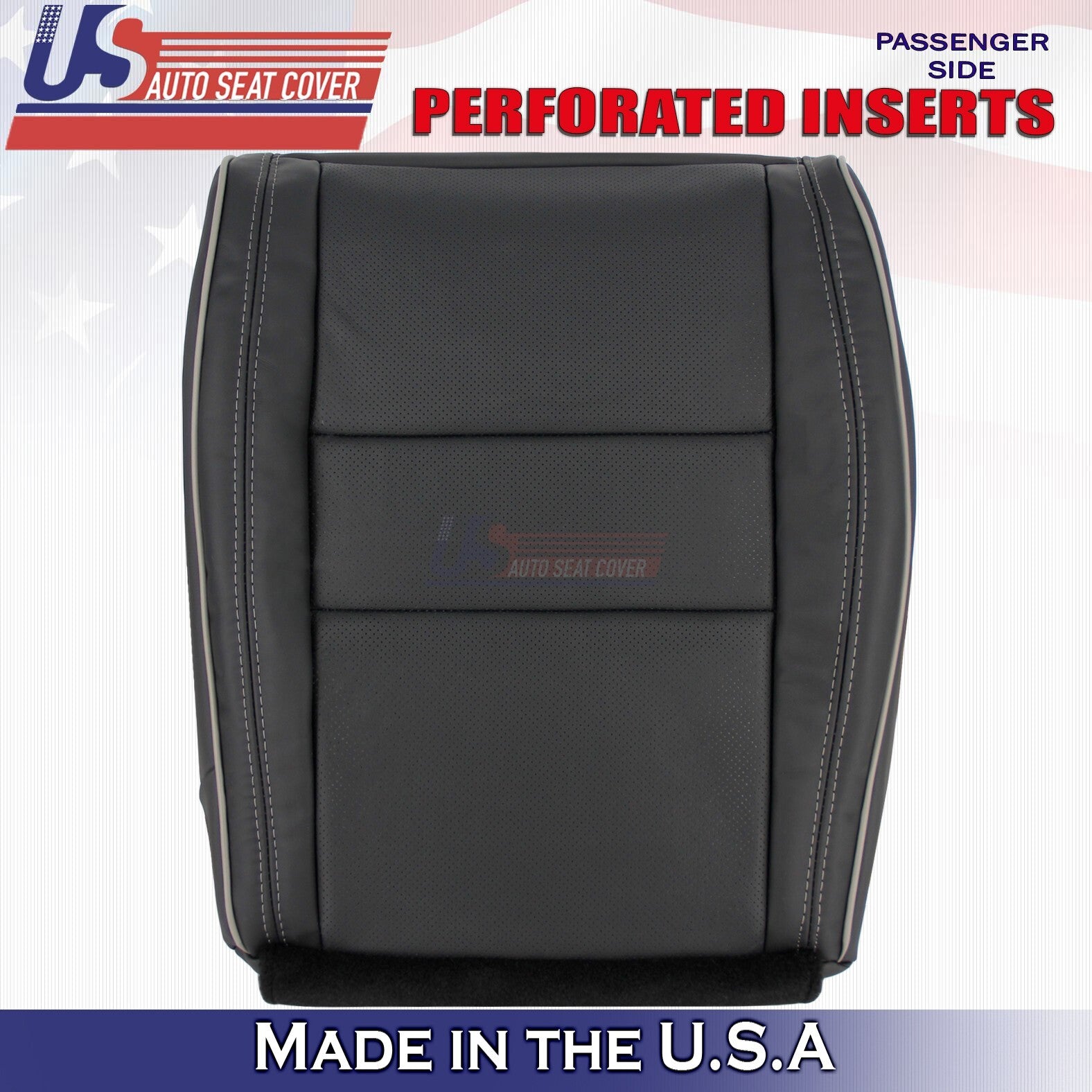 2011-2014 For Jeep Grand Cherokee Overland PASSENGER Bottom Leather Cover Black