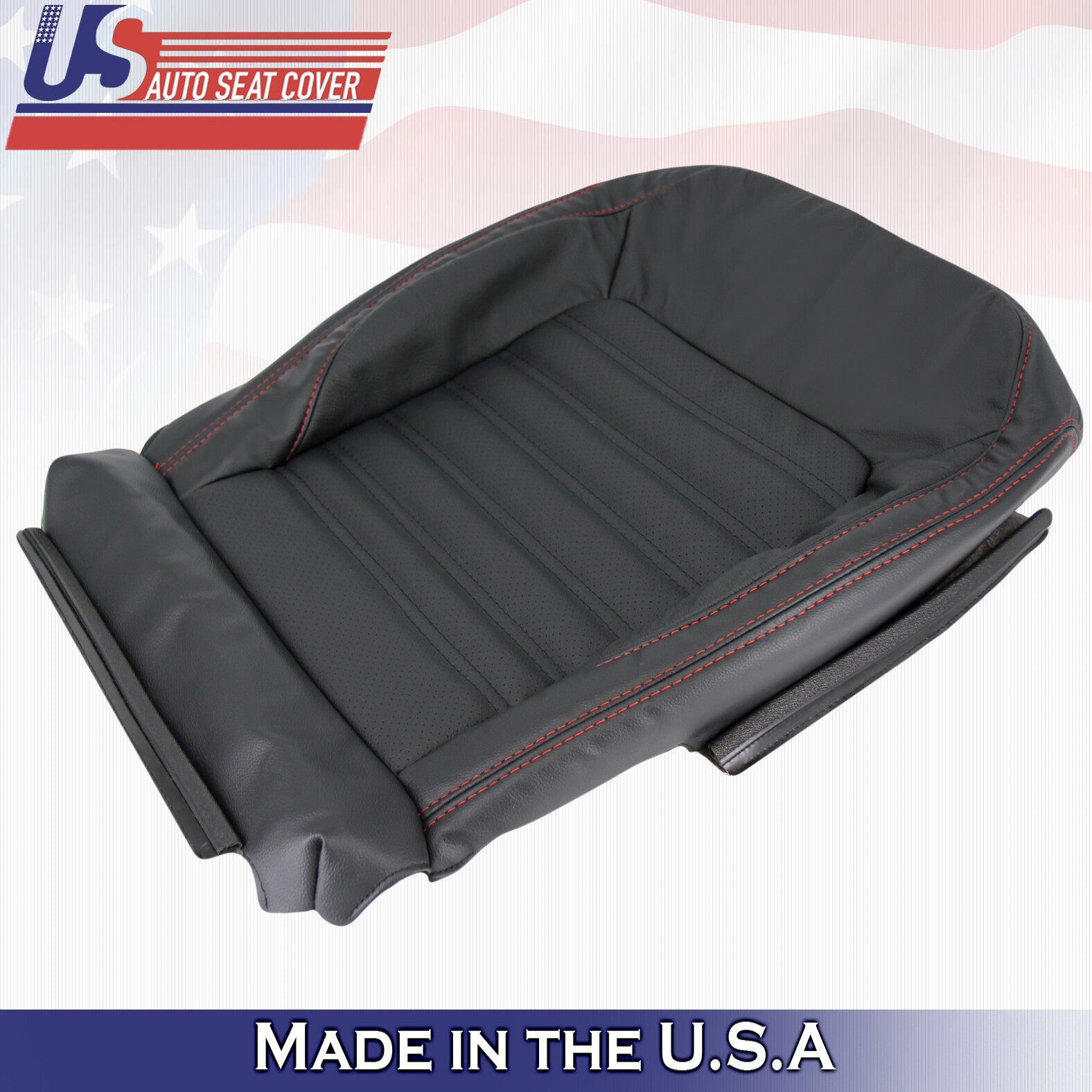 Fits For 2011-2018 Volkswagen Jetta GLI Left-Right Bottom Leather Seat Cover Blk