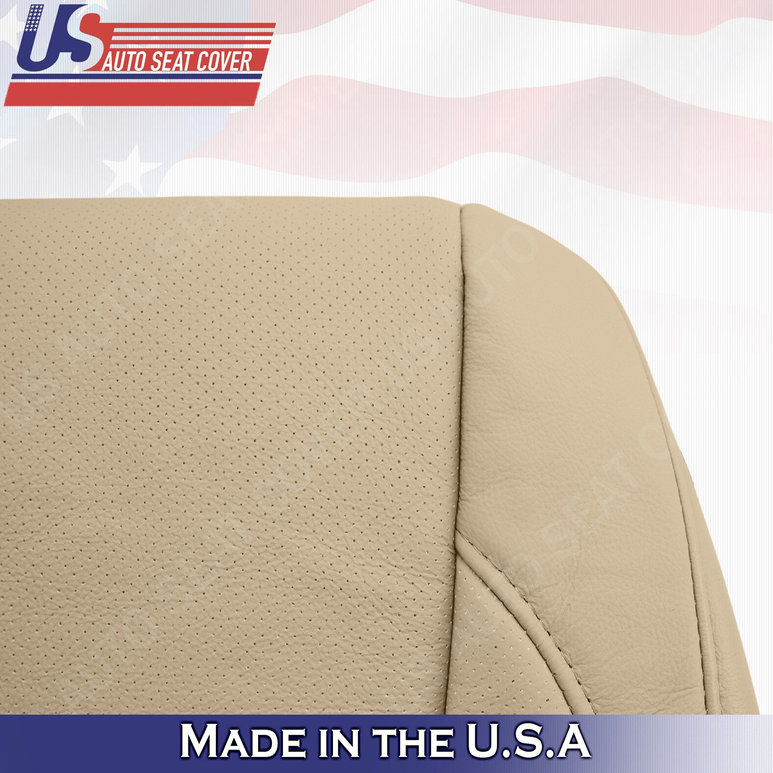 Driver & Passenger Bottom Perf Leather Seat Cover TAN For 2007 to 2009 Lexus ES
