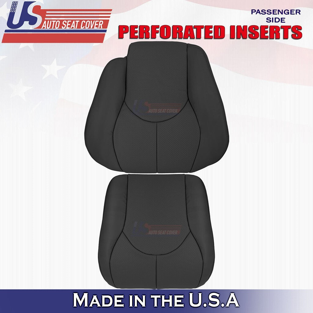 1996 to 2002 Fits Mercedes Benz SL320 Front Set Bottoms &Tops Leather Cover BLK