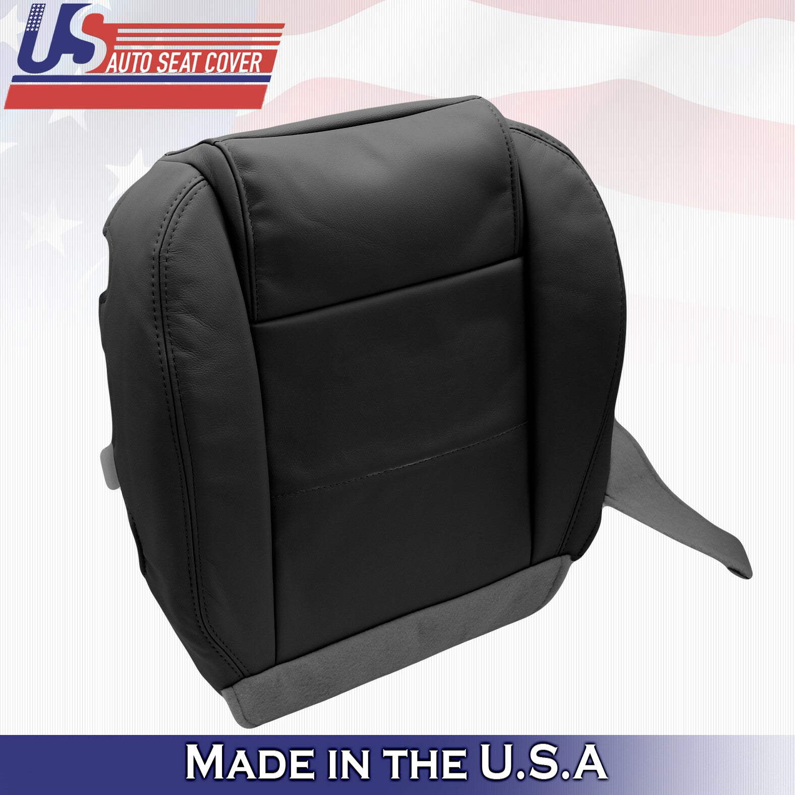 2005 to 2009 For Ford Mustang V6 Passenger Top & Bottom Leather Covers in Black