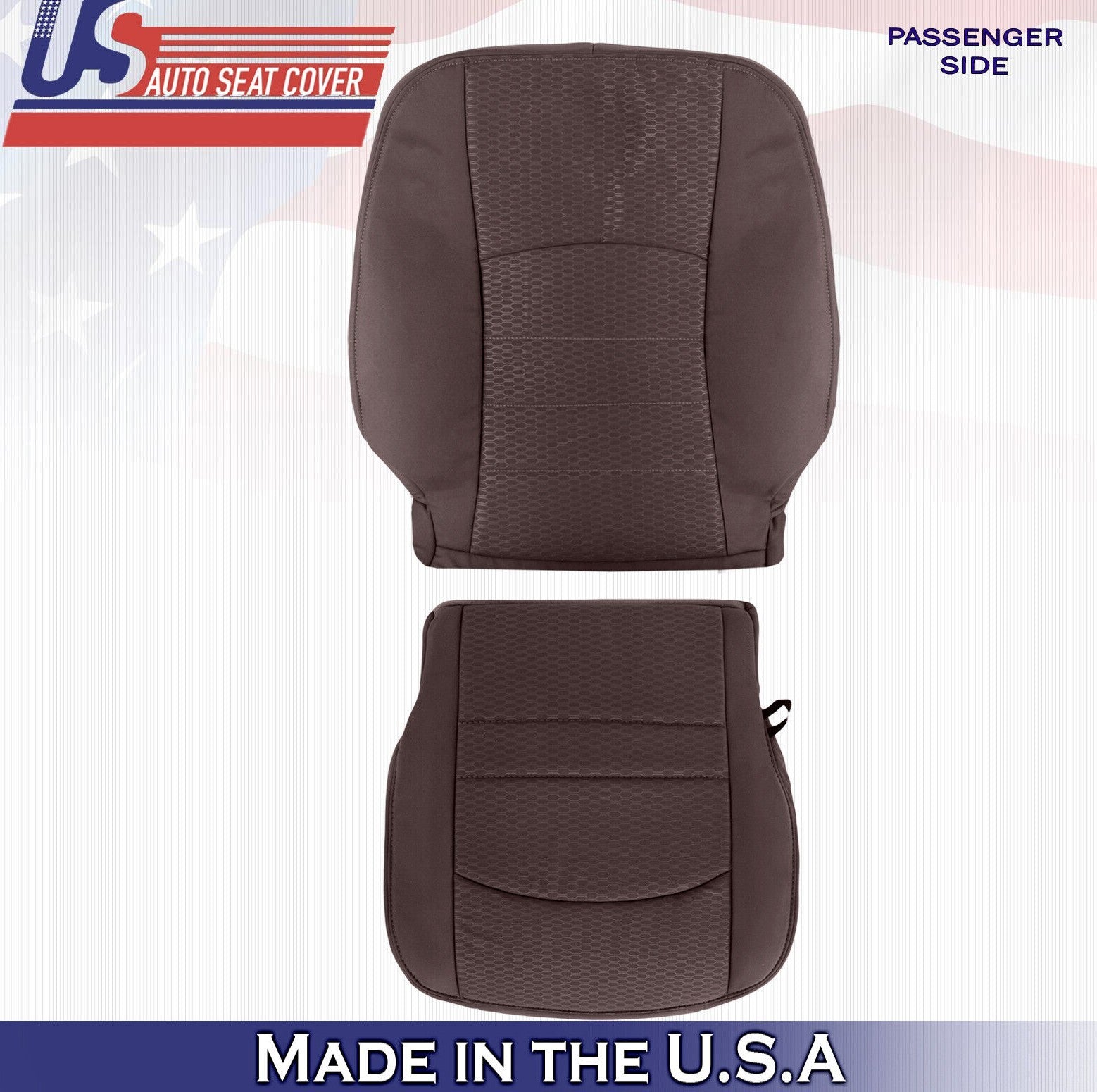 2013 to 2018 For Dodge Ram 2500 SLT Passenger Top Bottom Cloth Seat Covers Brown