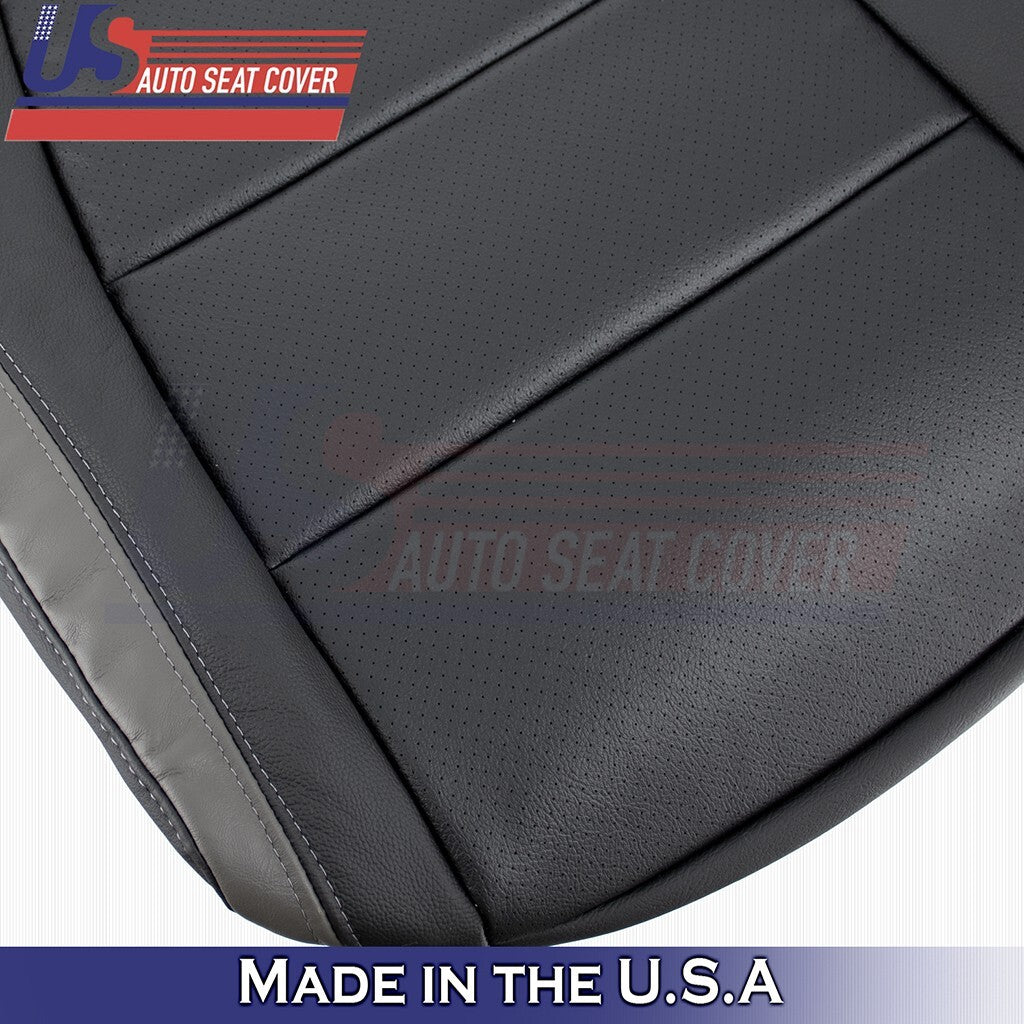 2017 to 2020 Fits Ford Raptor Driver &Passenger Bottoms Perf Leather Cover Black