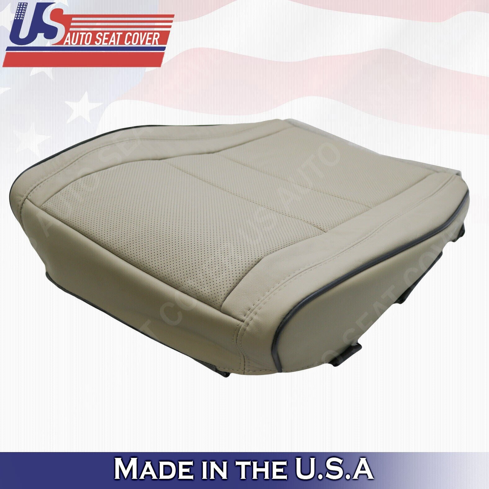 2017 2018 Fits Jeep Grand Cherokee OVERLAND 2 Top & 2 Bottom Leather Covers Tan