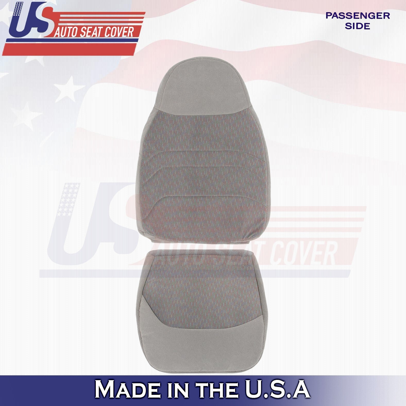 1994 For Ford F150 F250 F350 XLT Passenger Top & Bottom Cloth Seat Covers Gray