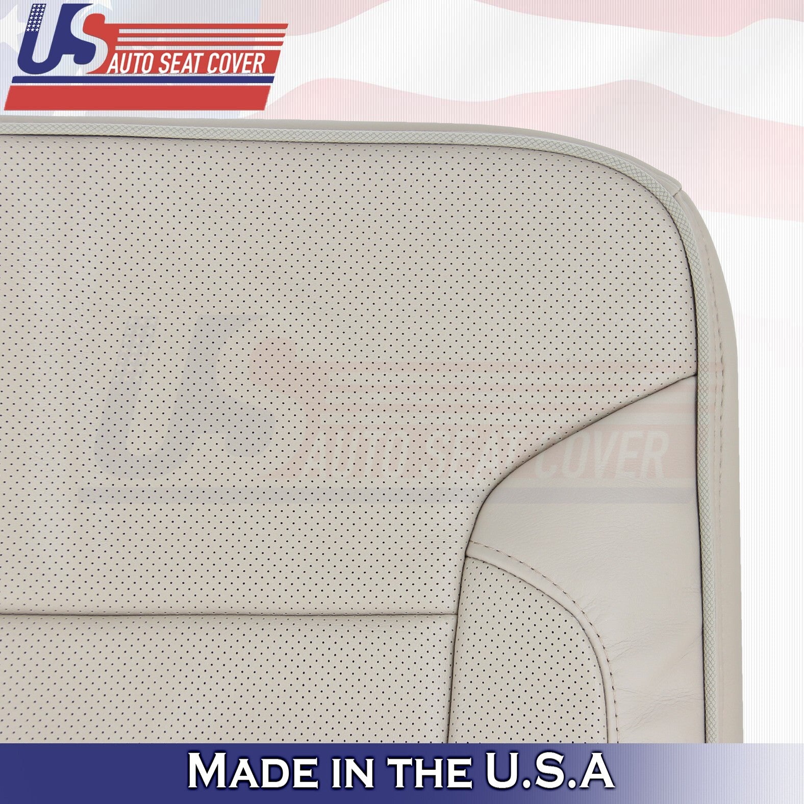 2014 to 2019 For GMC Yukon Denali Rear 2 Top & 2 Bottom Leather Seat Covers Tan
