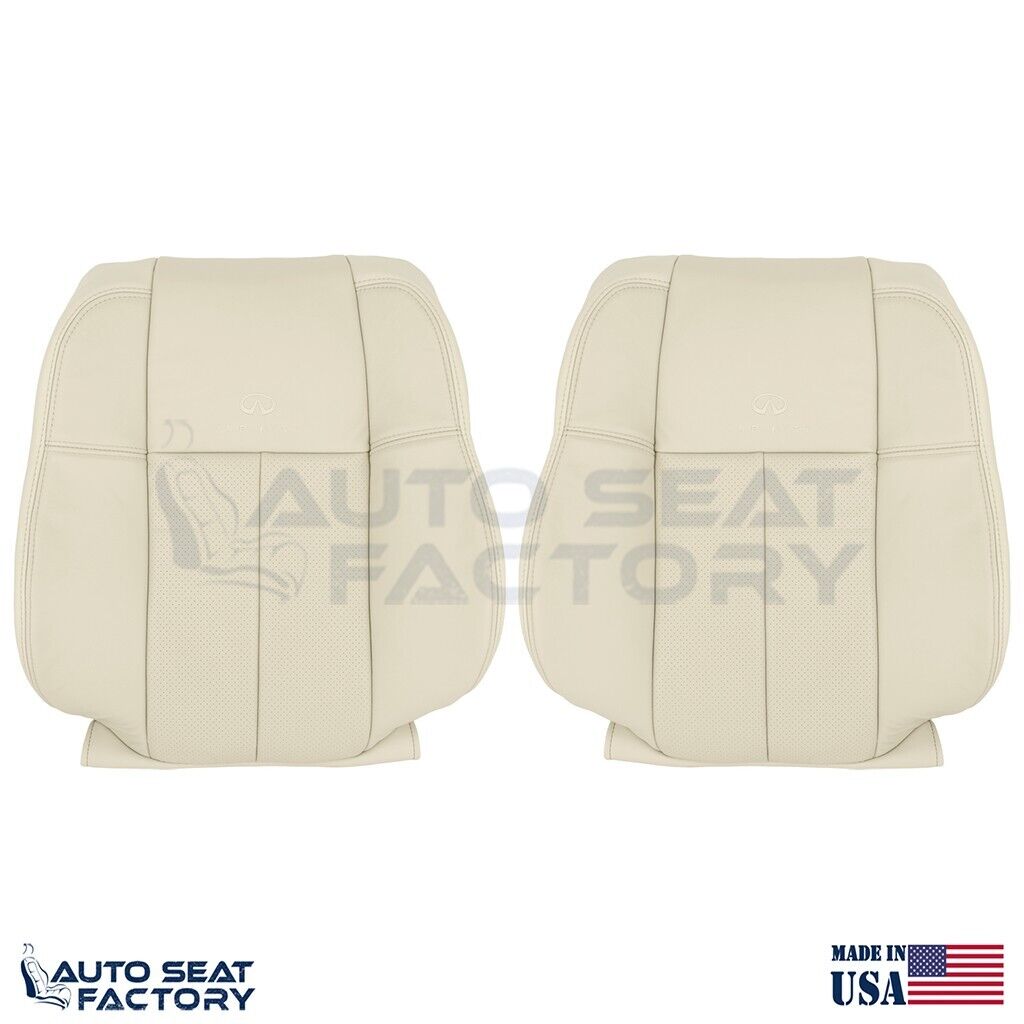 Replacement 2006 - 2010 Fits Infiniti M45 M35 Front Wheat Leather Covers, Perf.
