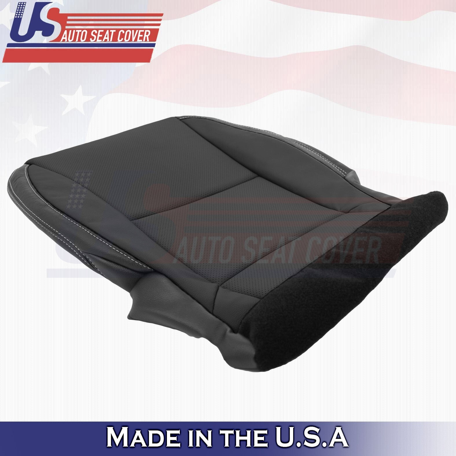 2010-2015 Fits Chevy Camaro Passenger Bottom-Top Perforated Leather Cover Black