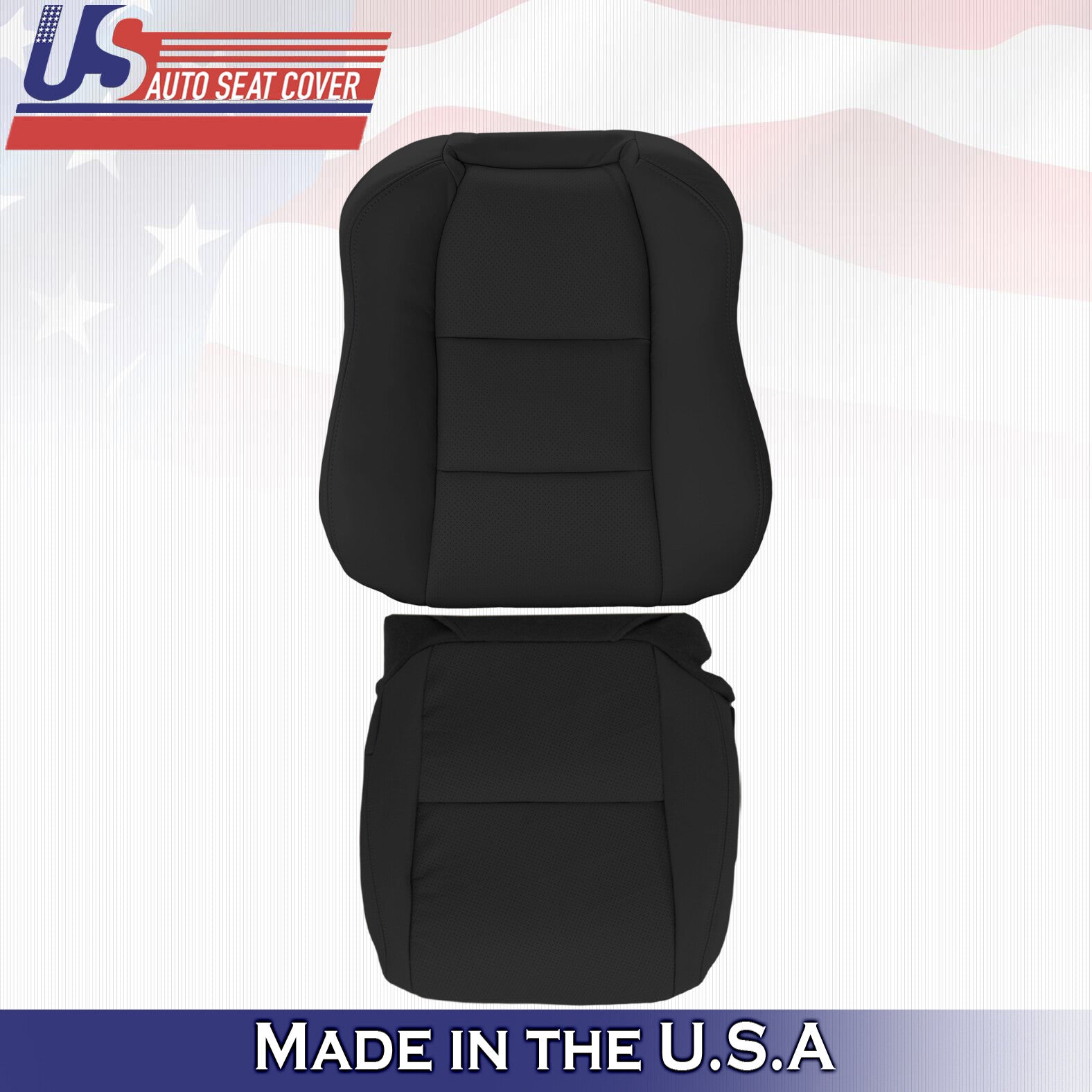 2004 Fits Acura TL Driver Top & Bottom Perforated Leather Seat Covers Black