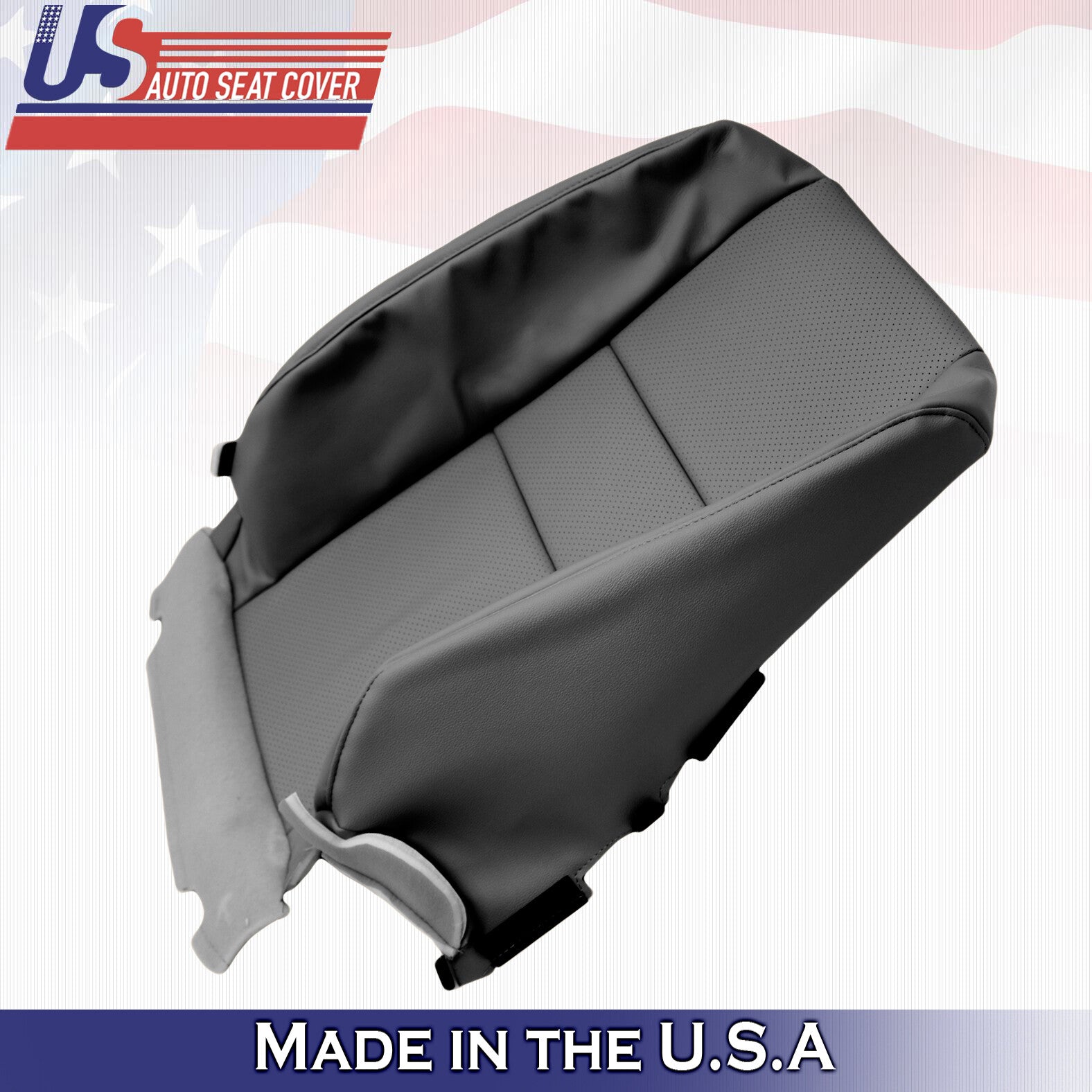 Fits 2005 2006 2007 2008 Acura RL Driver Top & Bottom Leather Seat Cover Black
